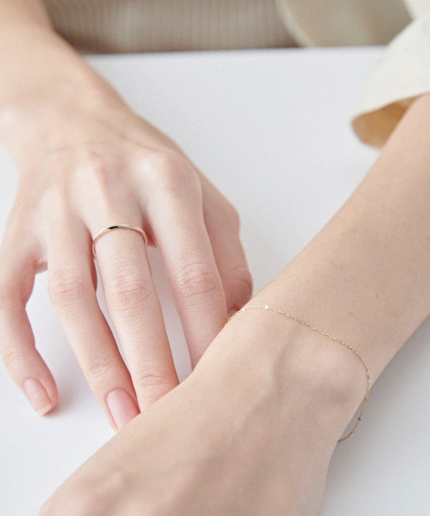 ete｜[レイヤード] K10YG チェーン ステーション ブレスレット