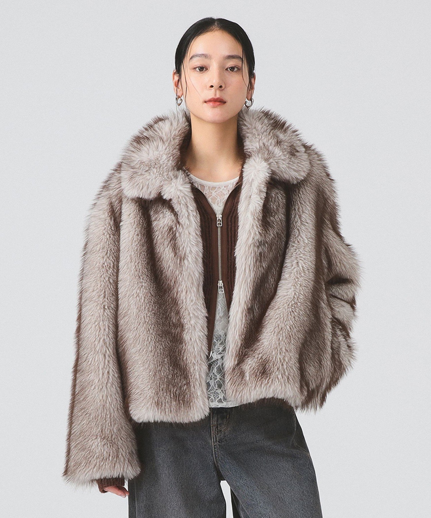 BEAMS WOMEN｜【SALE】フェイクファー ショート ブルゾン パーティー