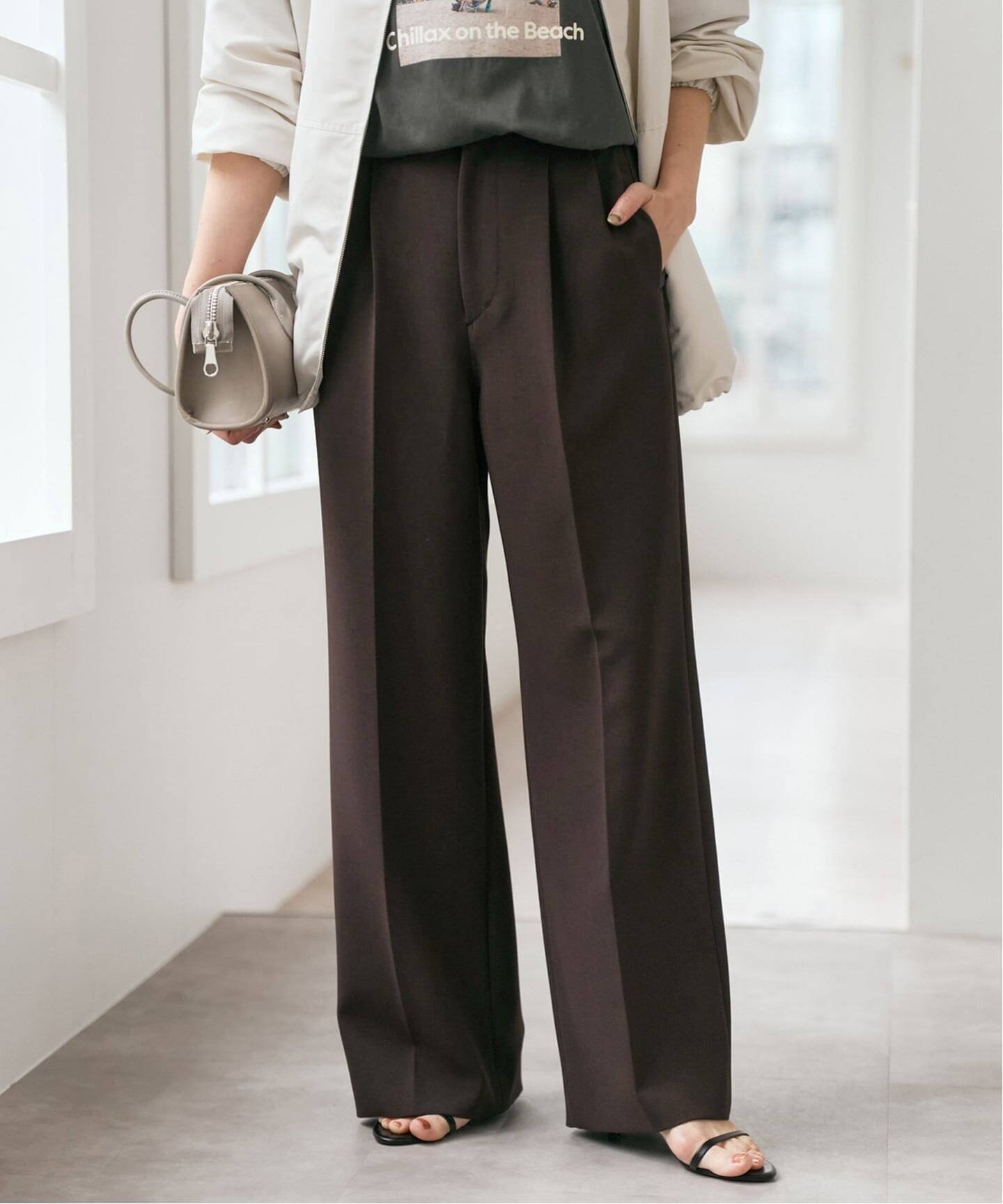 Spick & Span｜《追加》ダブルクロスツータックパンツ | Rakuten