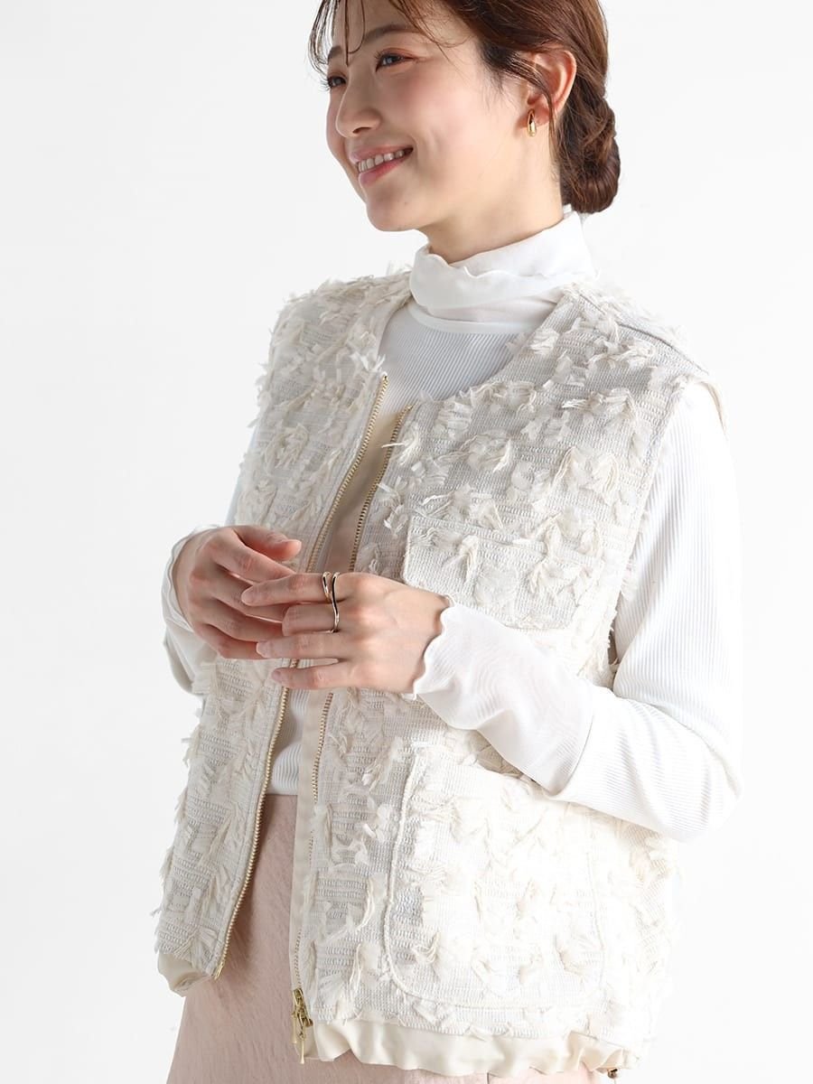 Vin｜カットジャガードダブルジップジレ | Rakuten Fashion(楽天