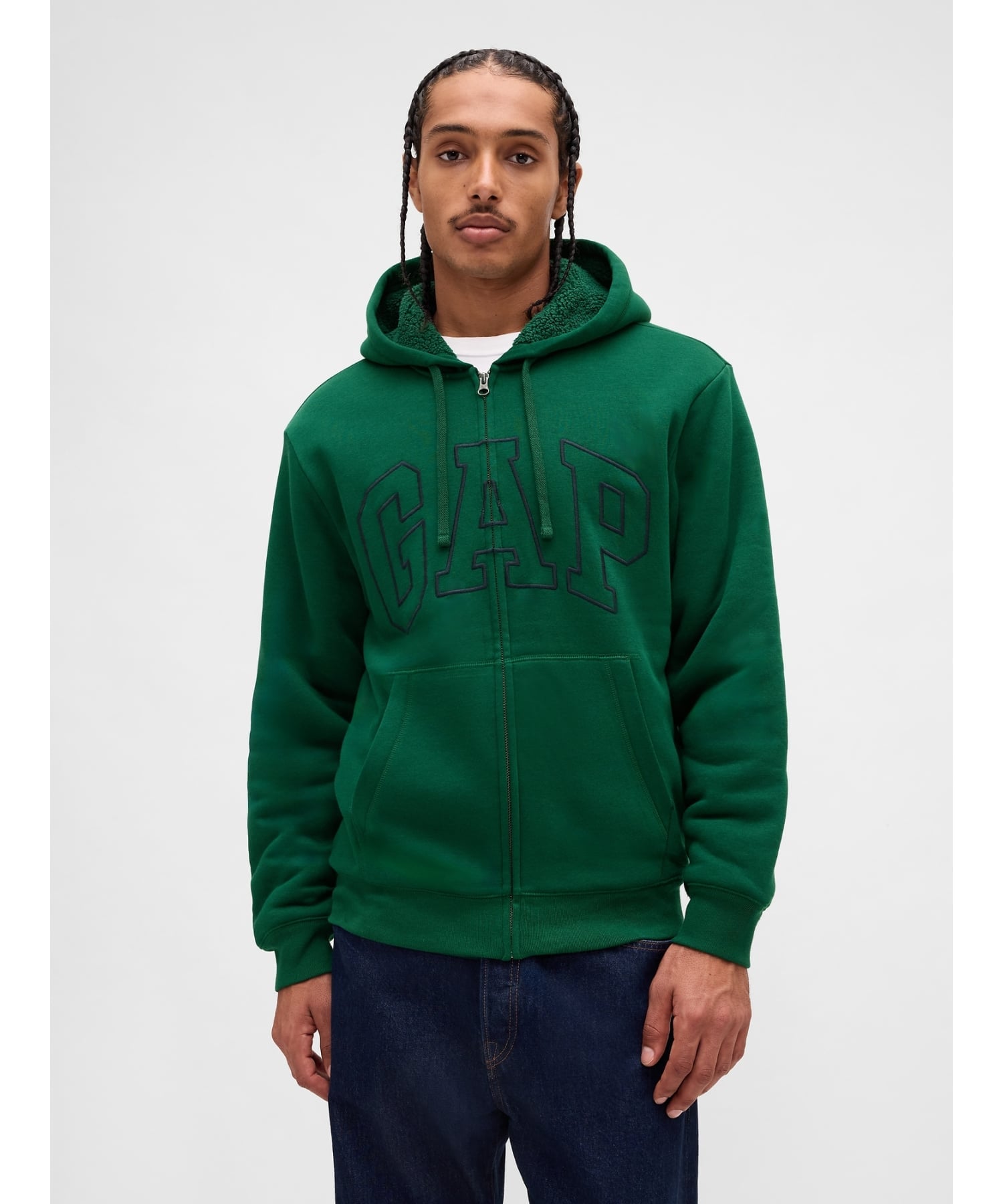 GAP｜(U)リラックスフィット GAPロゴ 裏ボア ジップアップパーカー