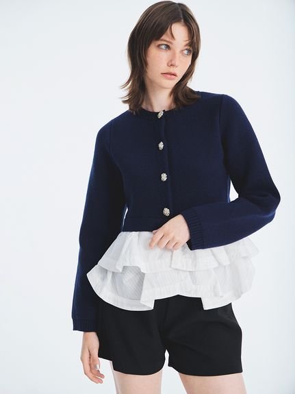 FURFUR｜【WEB限定カラー】ペプラムレイヤードカーディガン | Rakuten