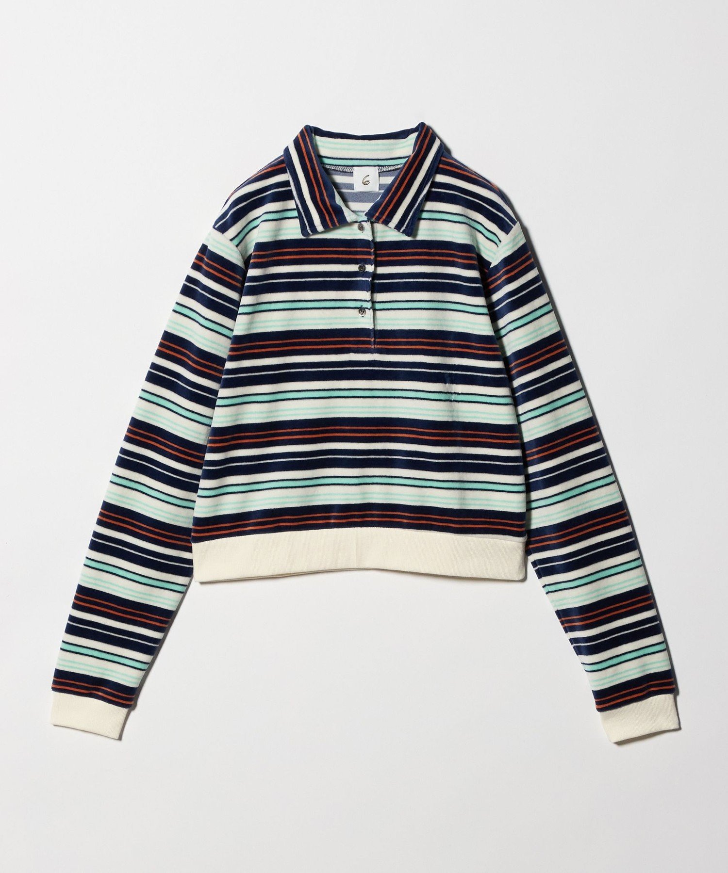 ＜6(ROKU)＞ベロア ボーダー ポロシャツ 完売 6(ROKU)＞ベロア ボーダー ポロシャツ 完売 - メルカリ