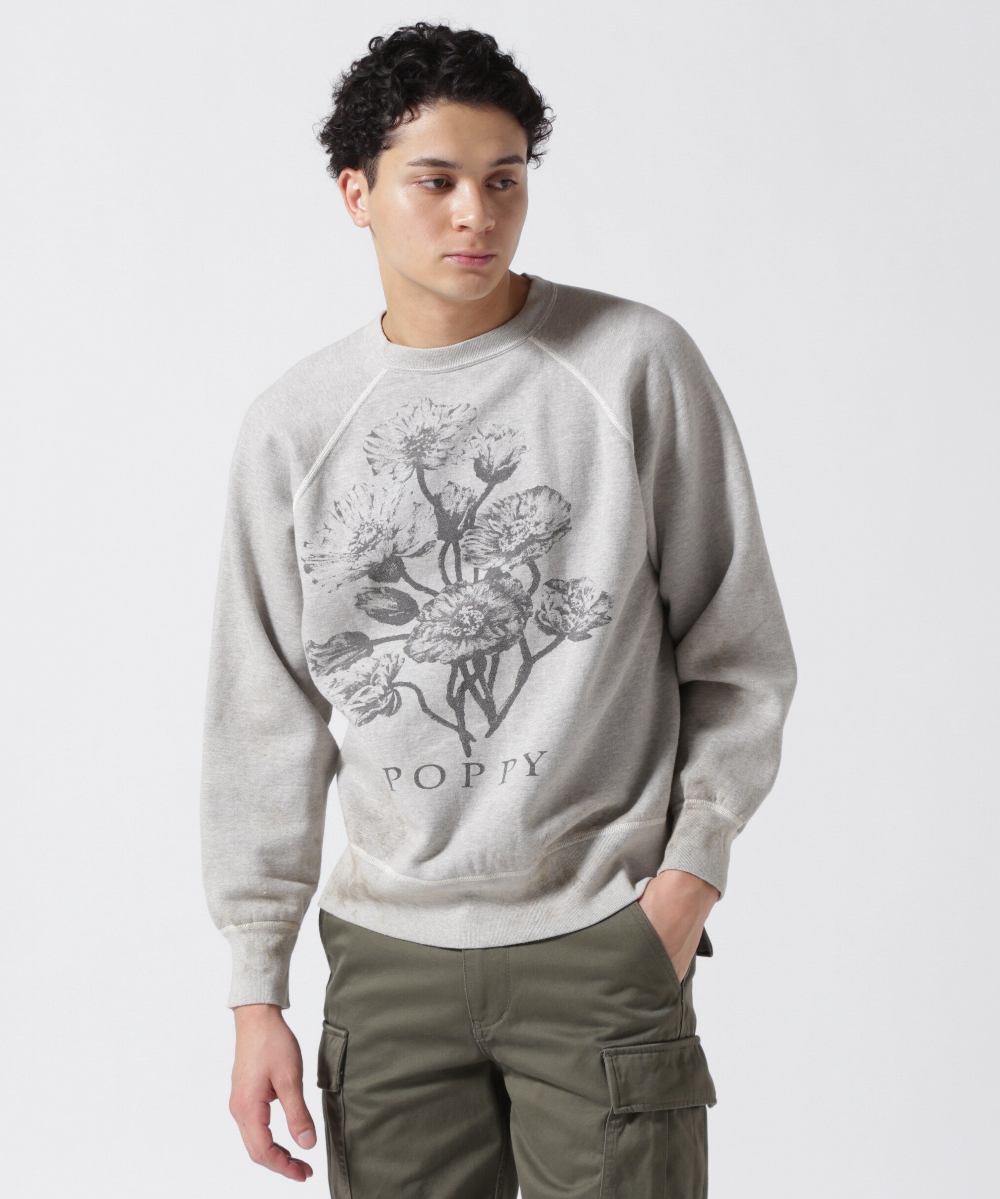 ROYAL FLASH｜SAINT MICHAEL/セントマイケル/CREW SWEAT/FLOWER/GRAY