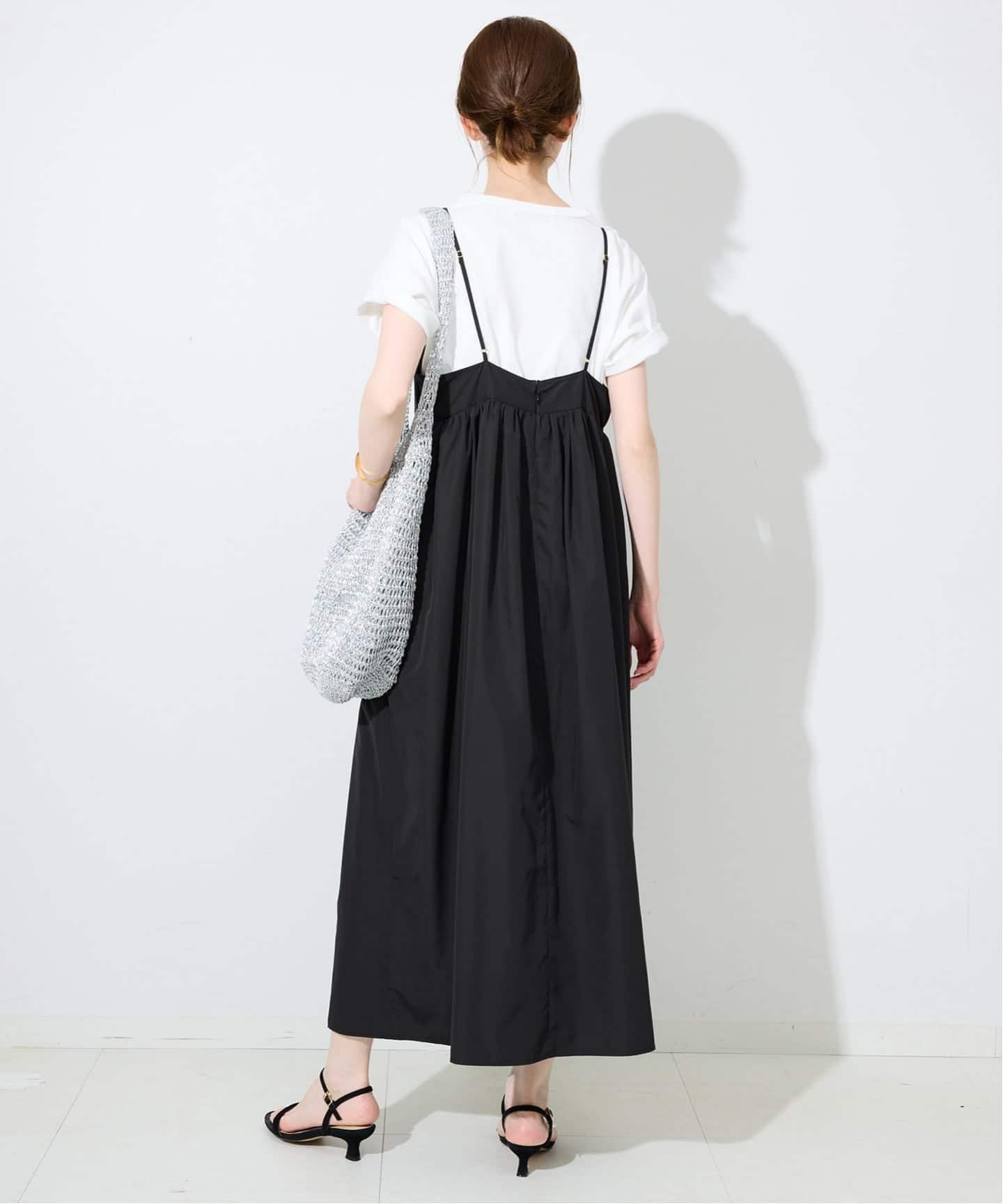 SLOBE IENA｜《WEB限定/追加2》タフタギャザーキャミワンピース