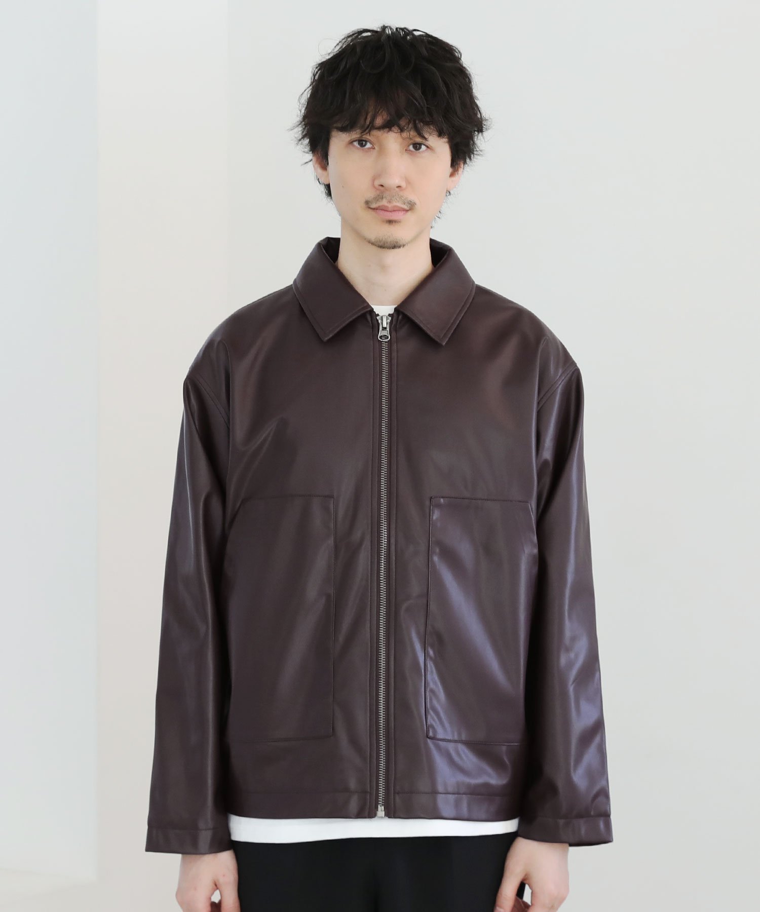 THE CASUAL｜シンセティックレザージップアップブルゾン | Rakuten