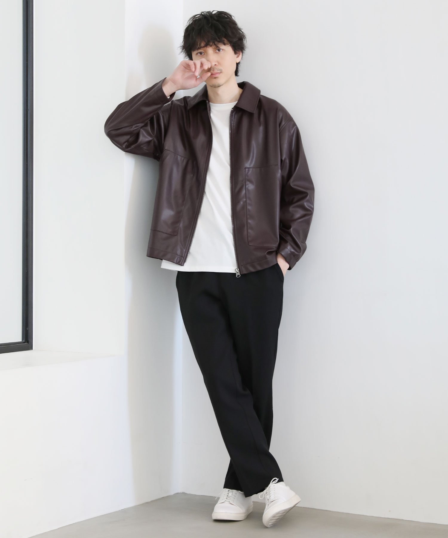 THE CASUAL｜シンセティックレザージップアップブルゾン | Rakuten
