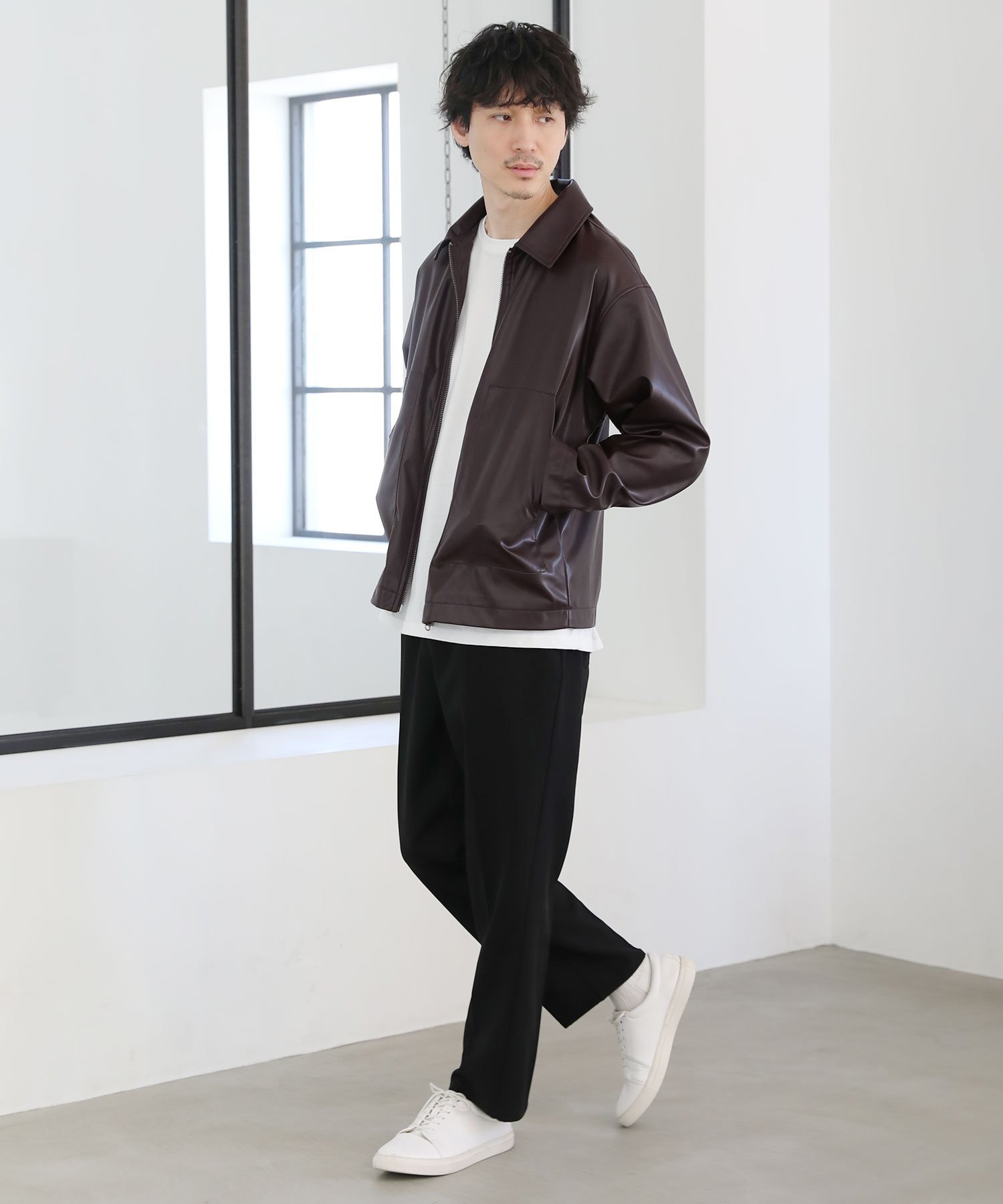 THE CASUAL｜シンセティックレザージップアップブルゾン | Rakuten