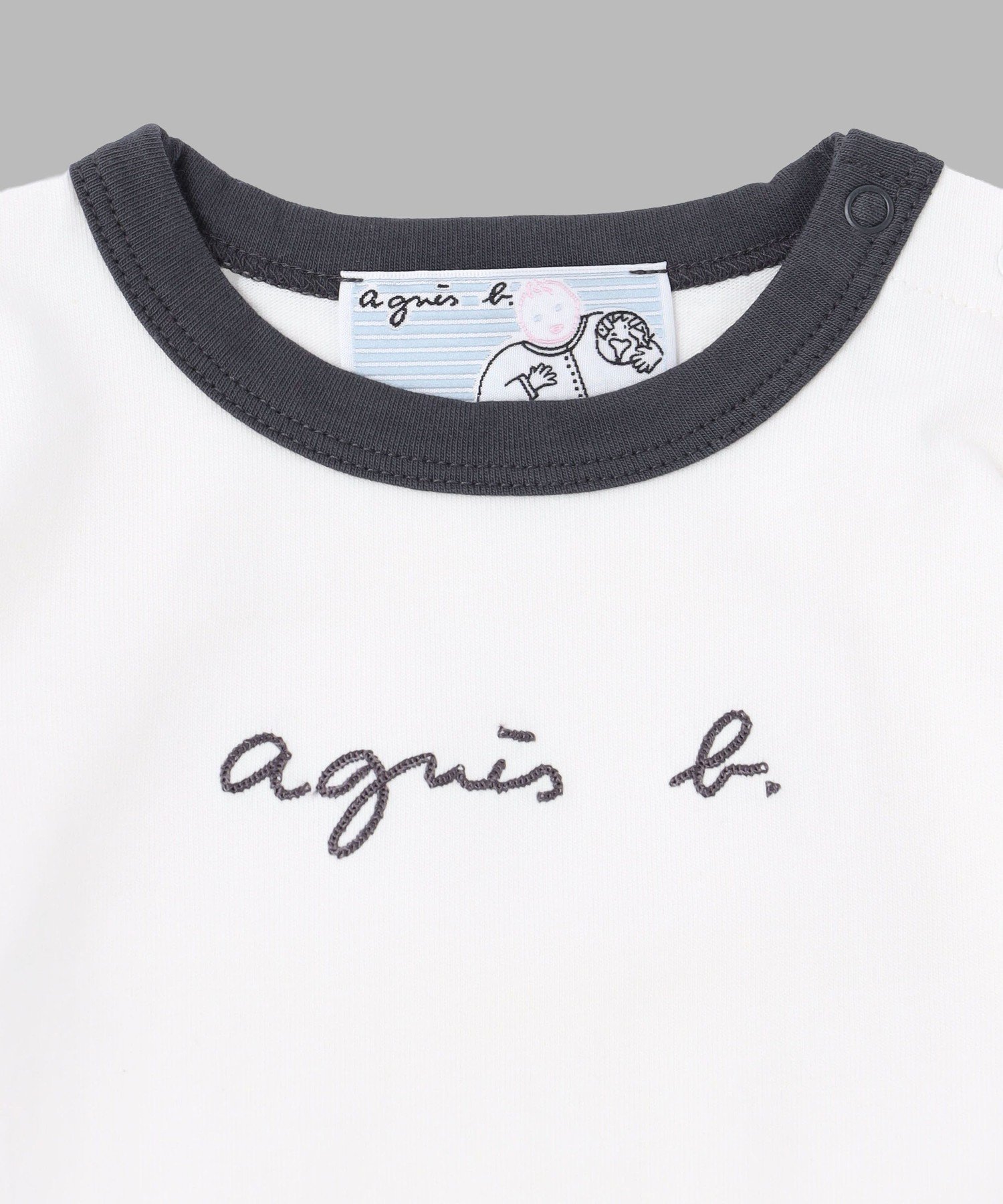 agnes b.｜ベビー ロゴ 刺繍 コットン 半袖 コンビネゾン | Rakuten