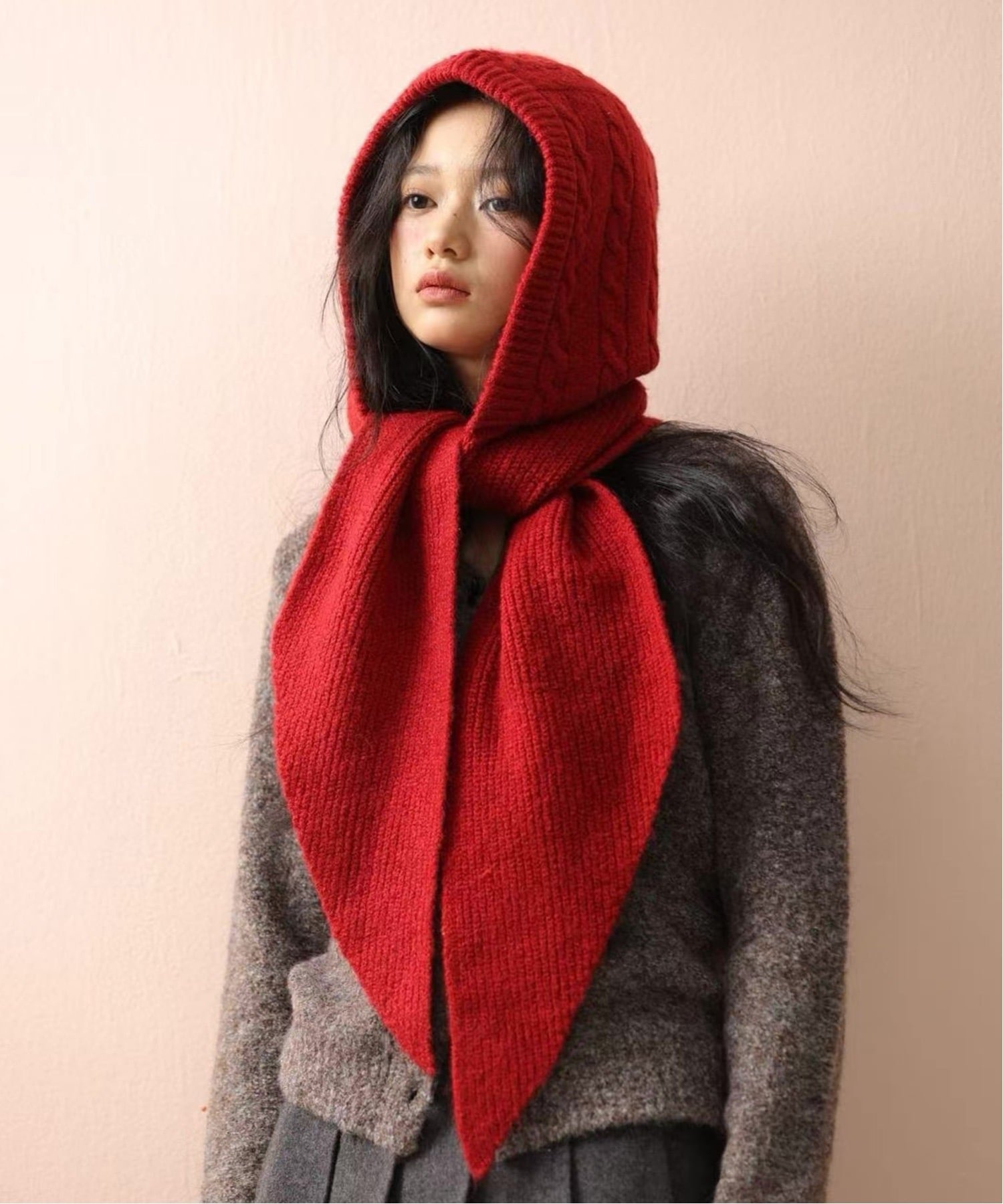 CERCA｜Chiina/(W)Chiina/フード付き ニットマフラー | Rakuten