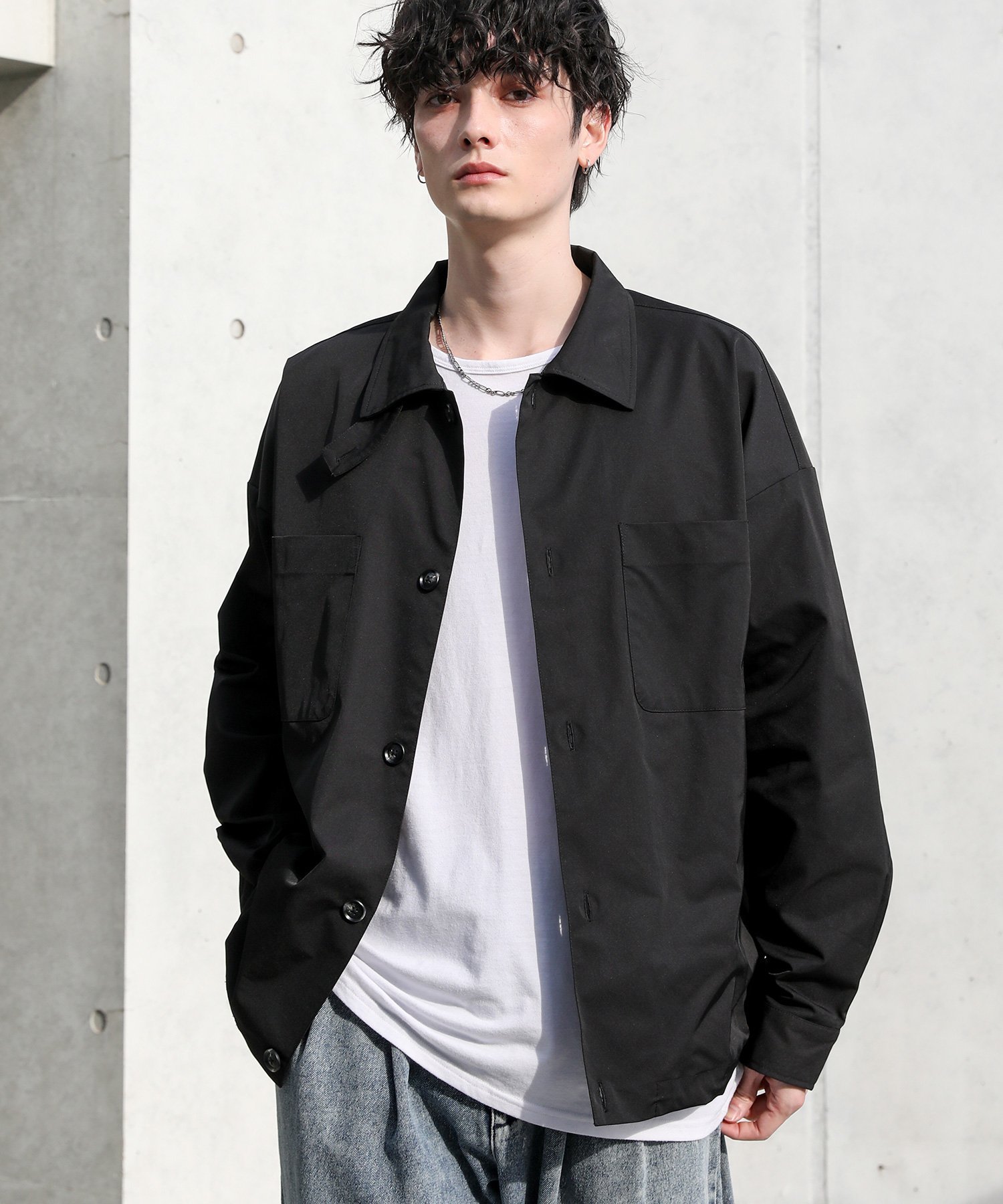 THE CASUAL｜2wayハイネック仕様ダブルポケットシャツジャケット