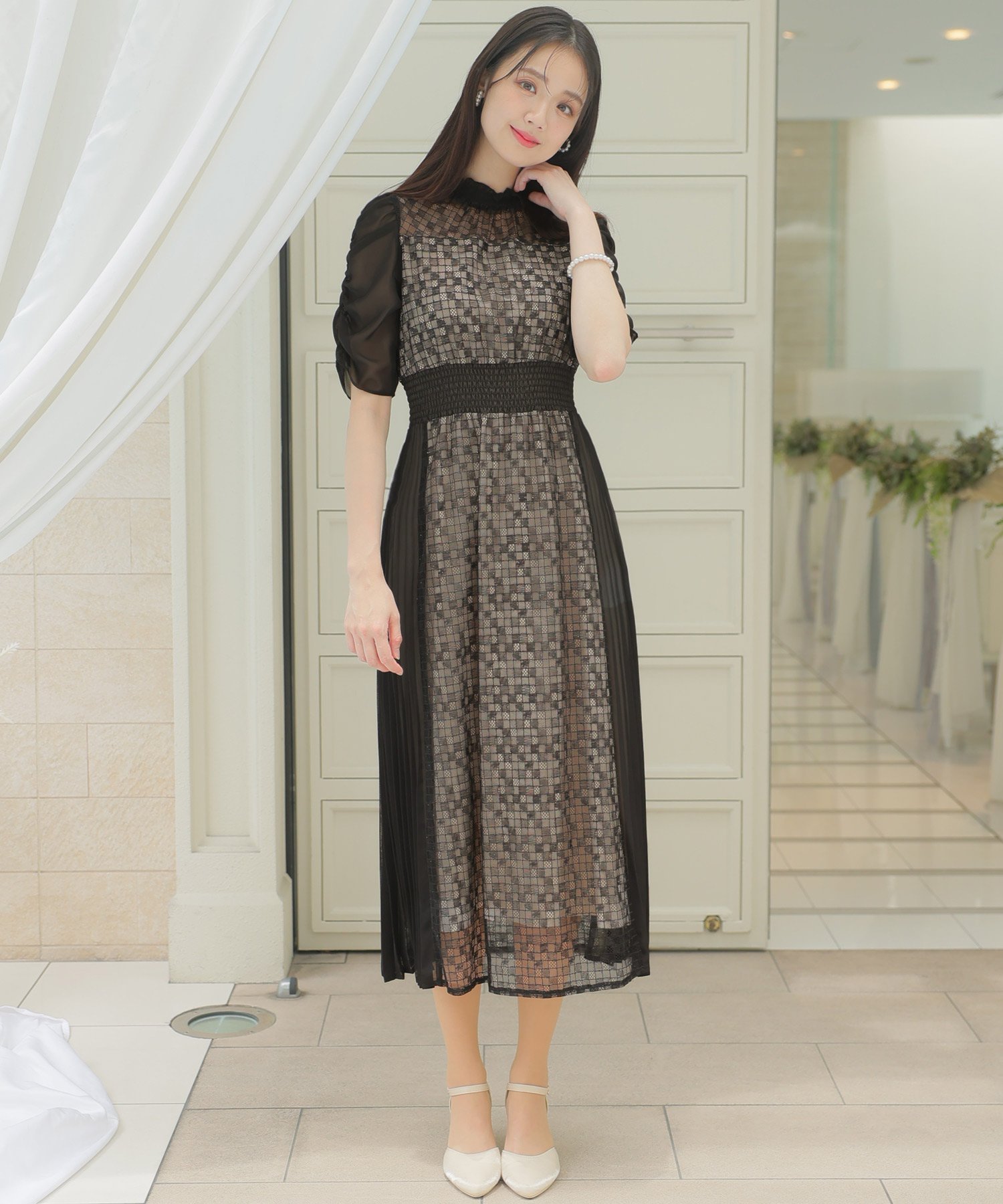 PourVous｜オーガンジーワンピース結婚式オケージョンドレス同窓会