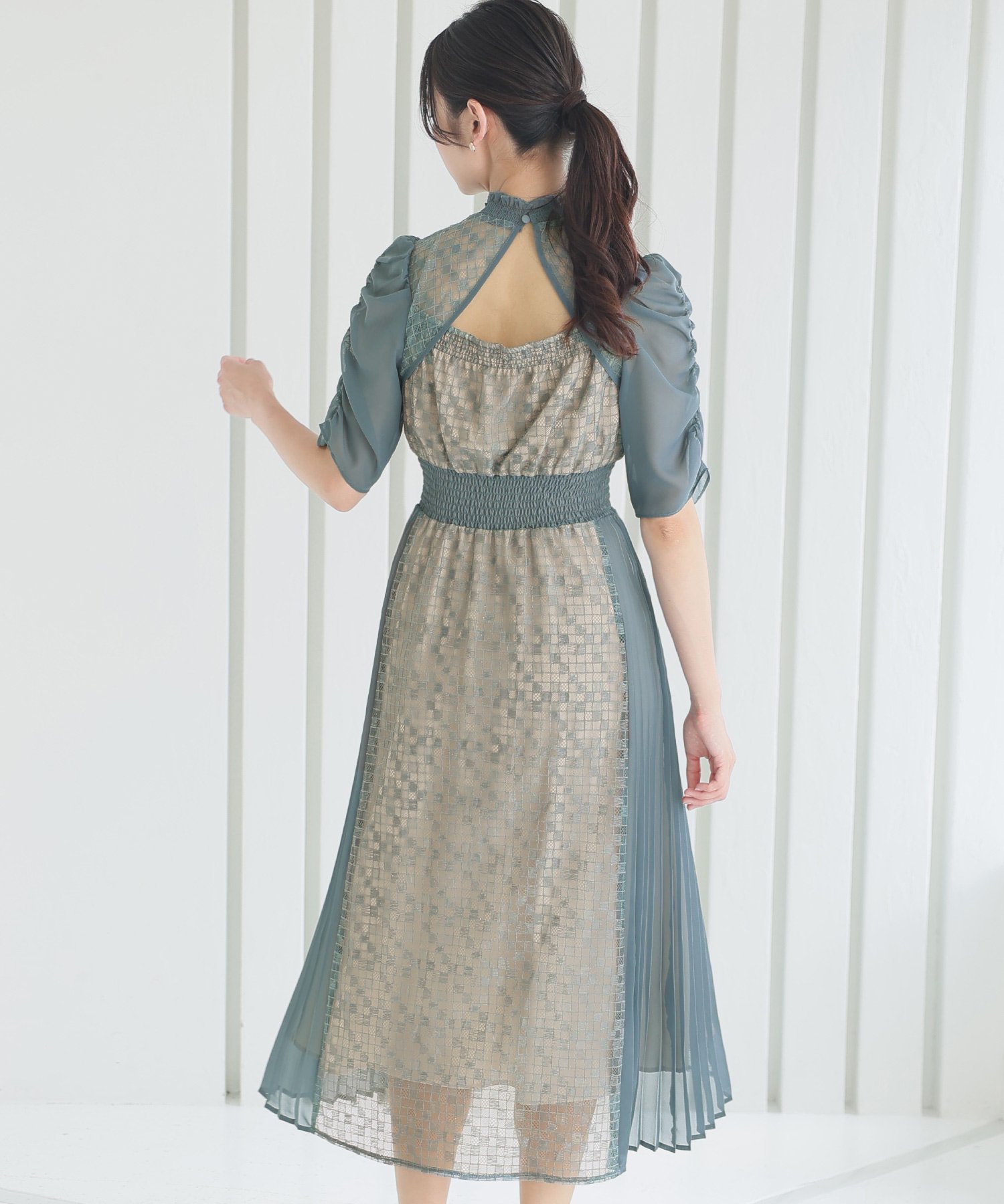 PourVous｜オーガンジーワンピース結婚式オケージョンドレス同窓会