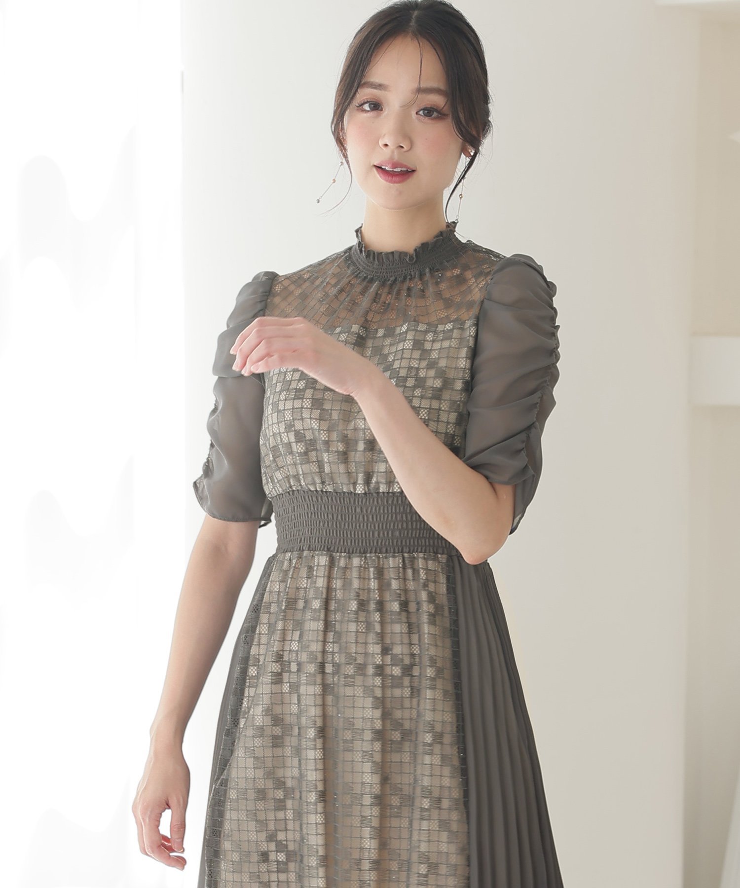 PourVous｜オーガンジーワンピース結婚式オケージョンドレス同窓会