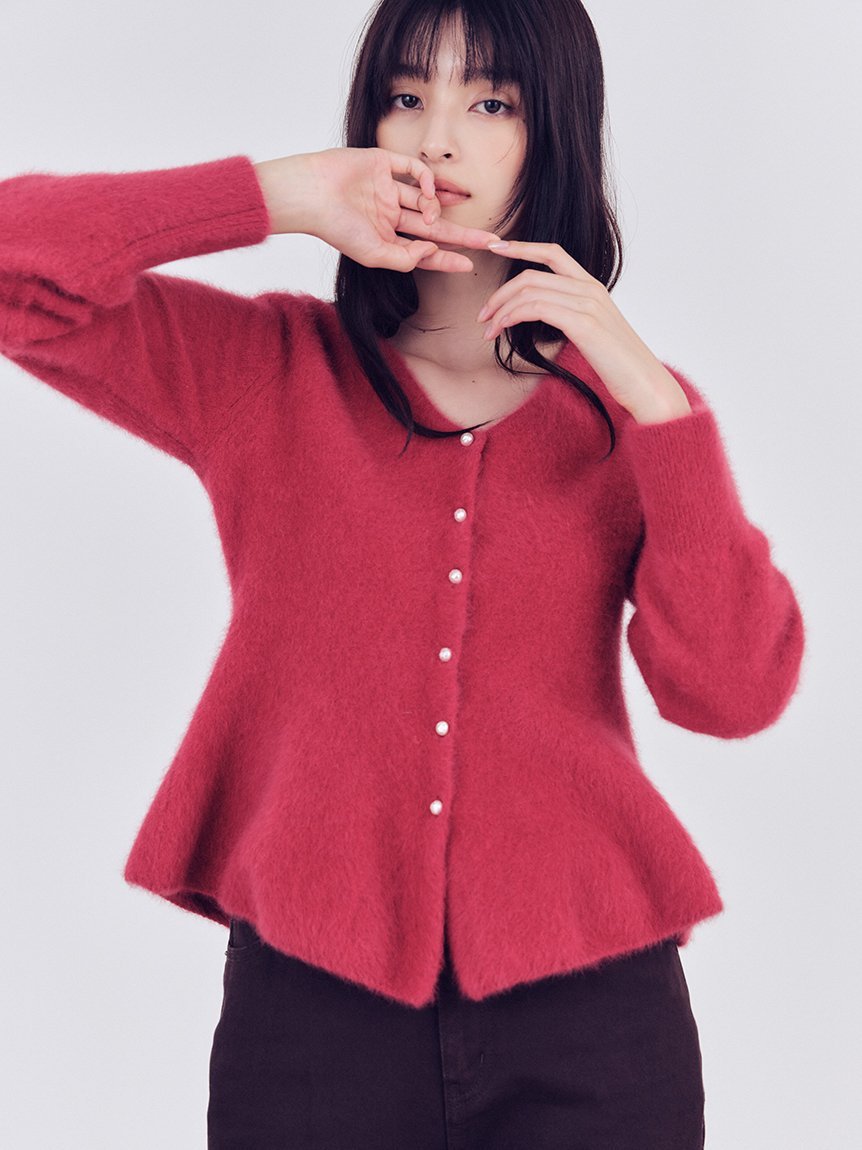 FRAY I.D｜フォックスカシミアペプラムカーディガン | Rakuten Fashion