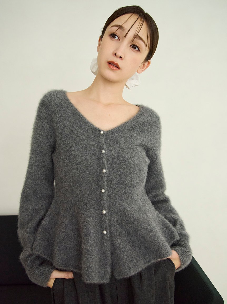 FRAY I.D｜フォックスカシミアペプラムカーディガン | Rakuten Fashion