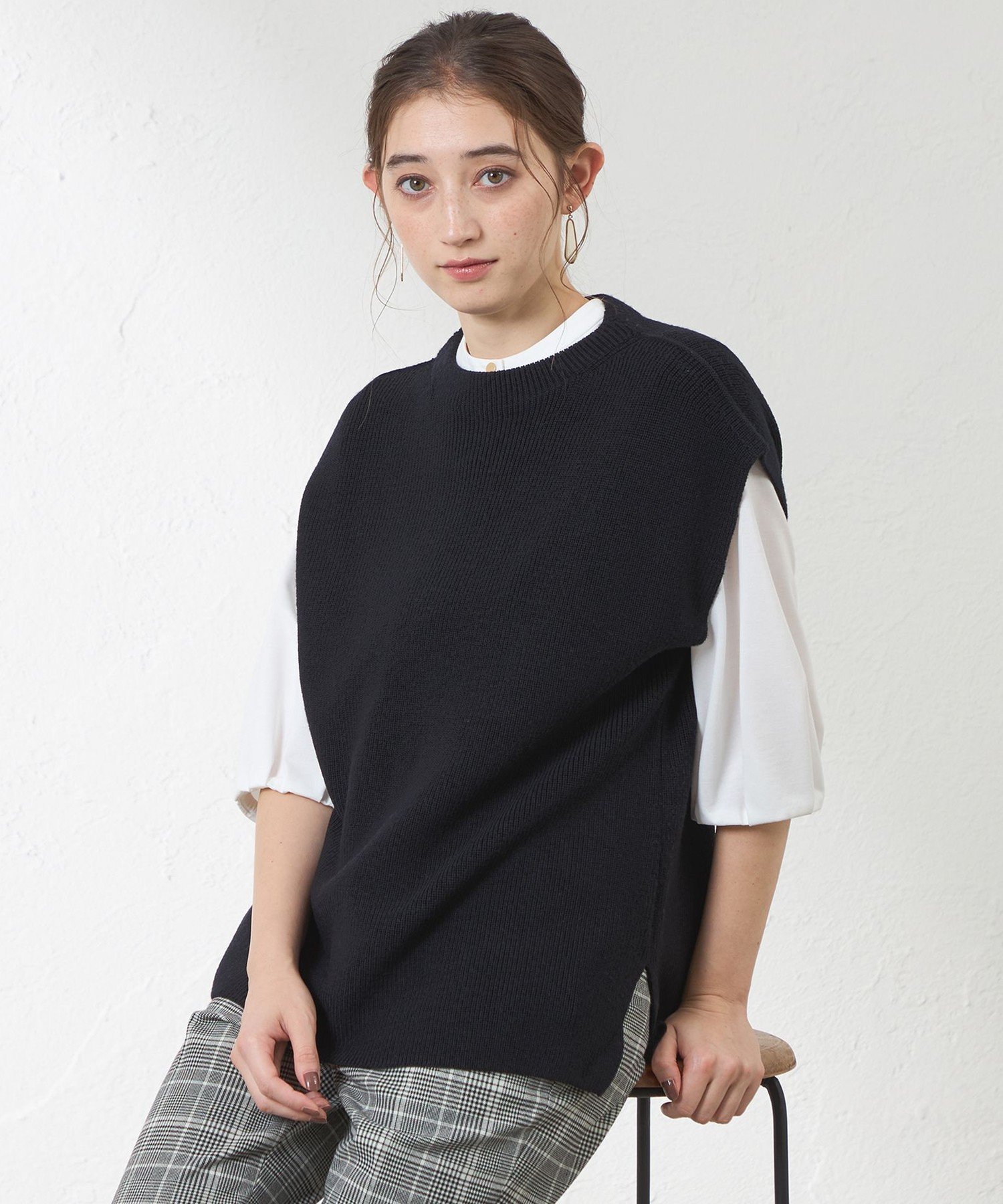 AMACA｜チュニックニットベスト | Rakuten Fashion(楽天ファッション
