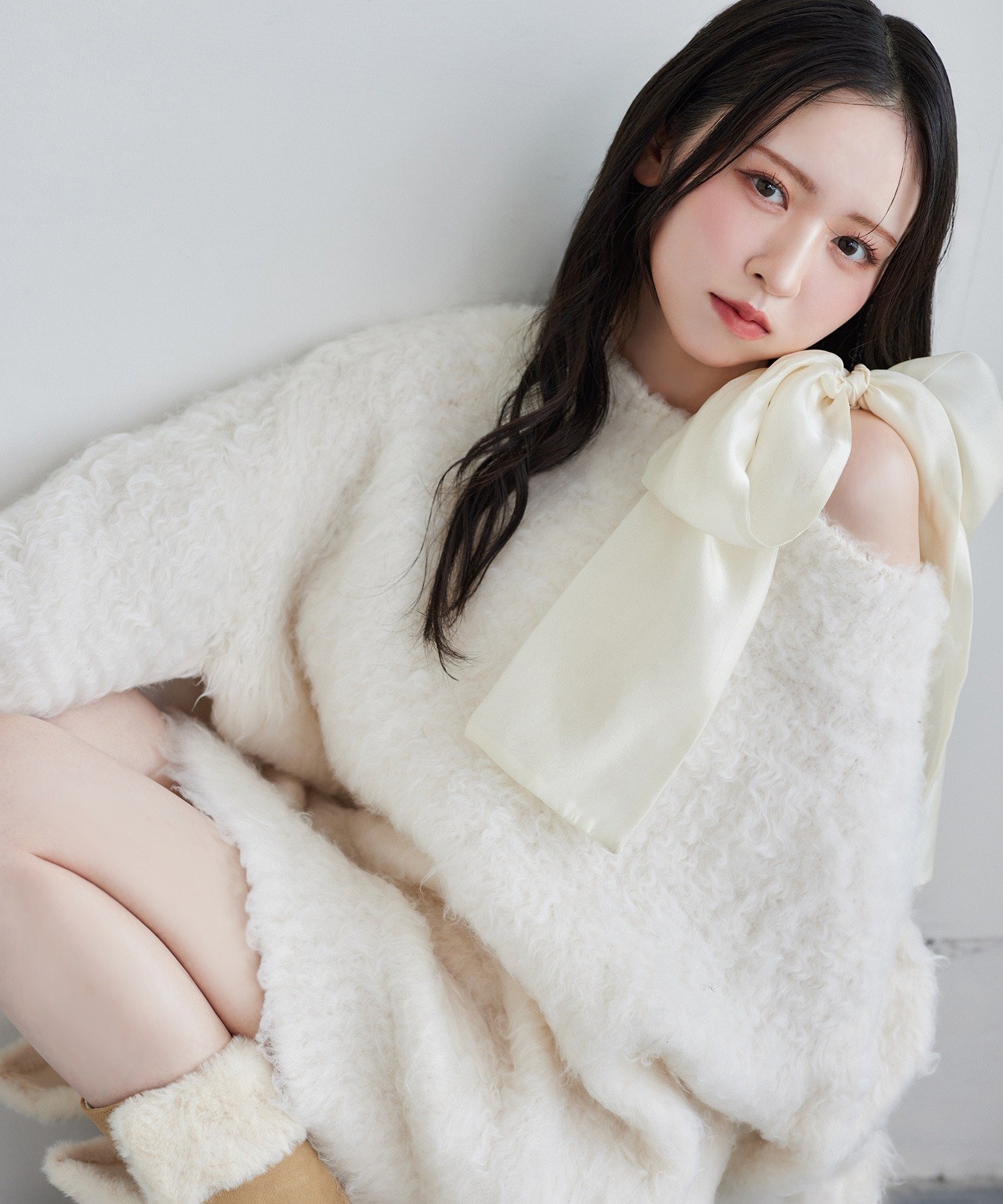 one after another NICE CLAUP｜メリーカールチュニックニット