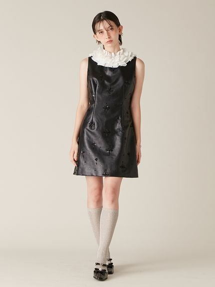 LILY BROWN｜[L.B CANDY STOCK]フリルカラー付き2wayミニワンピース