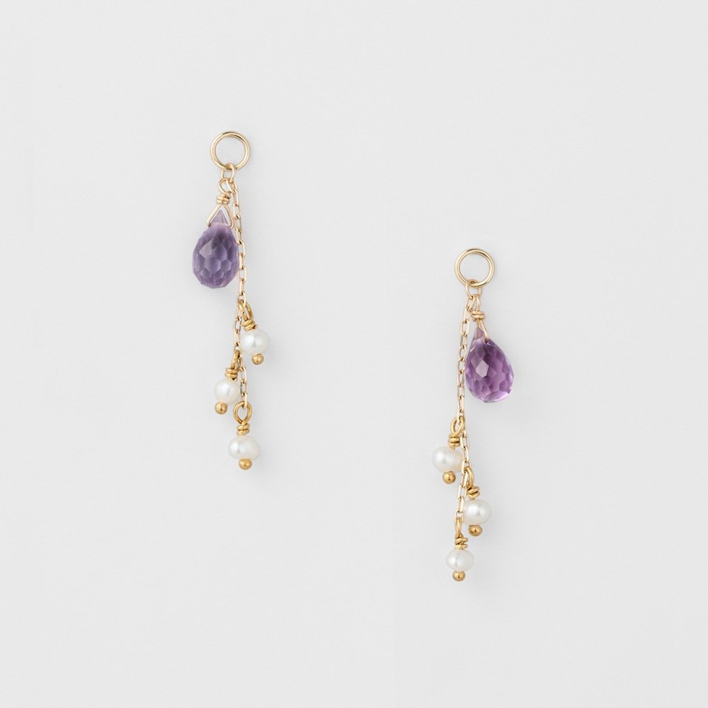 agete｜K10アメジスト/パールピアスチャーム | Rakuten Fashion(楽天