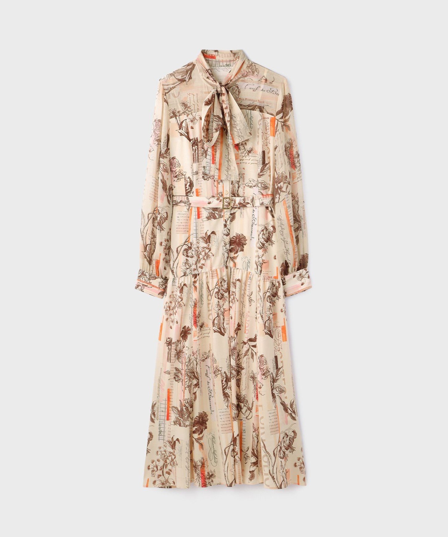 GRACE CONTINENTAL｜ロゴフラワープリントボウタイワンピース