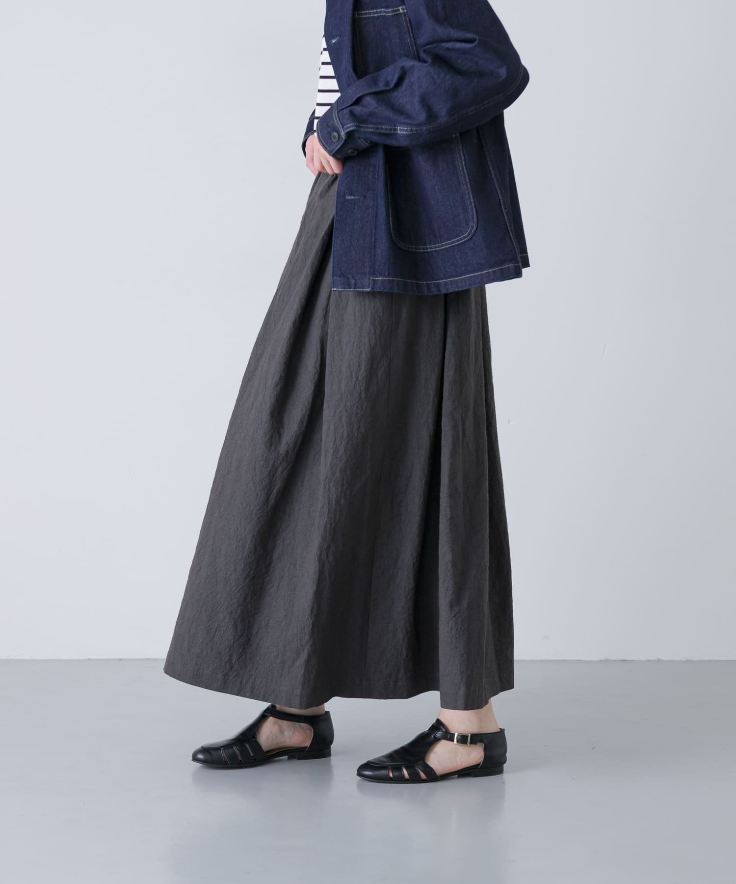 かぐれ｜リネンコットンタックスカート | Rakuten Fashion(楽天