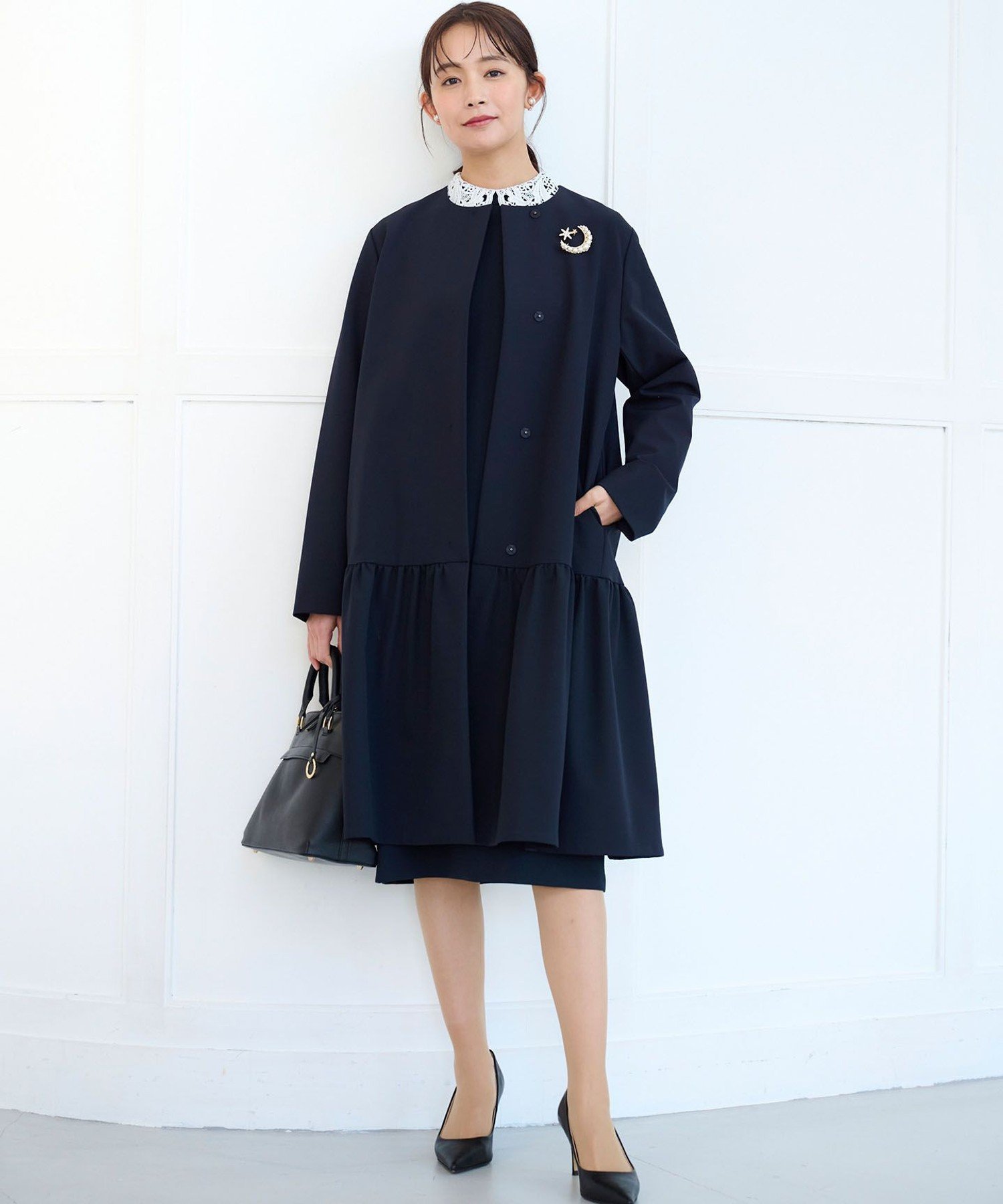 組曲｜【KUMIKYOKU NAVY】コンフォータブルドレープ レース襟
