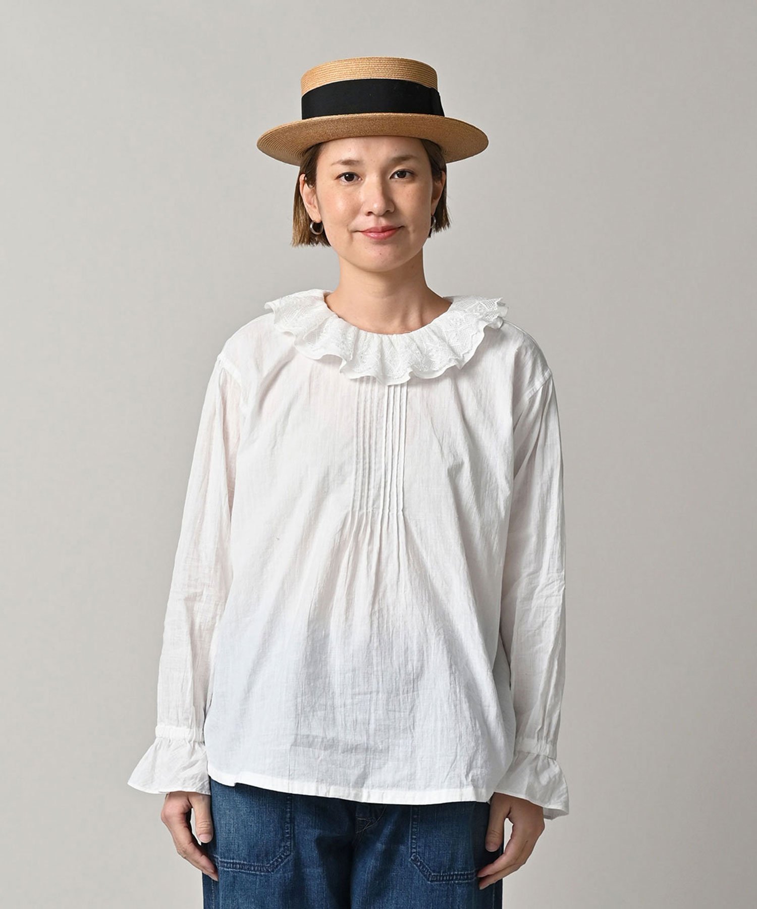 45R｜インドカディのフリルカラーブラウス | Rakuten Fashion(楽天