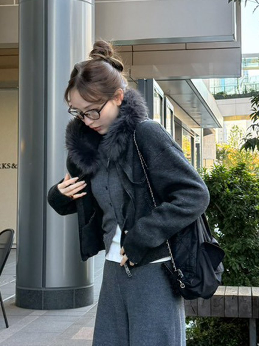 FRAY I.D｜フードファージップニットパーカー | Rakuten Fashion(楽天