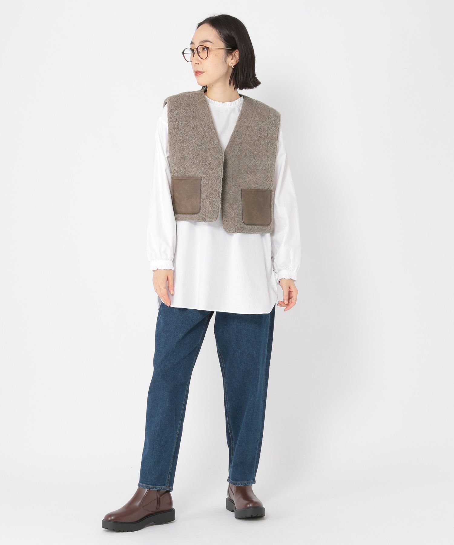 studio CLIP｜リバーシブルショートベスト | Rakuten Fashion(楽天