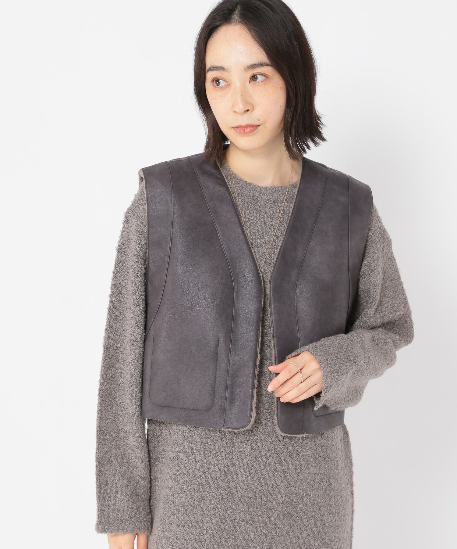 studio CLIP｜リバーシブルショートベスト | Rakuten Fashion(楽天