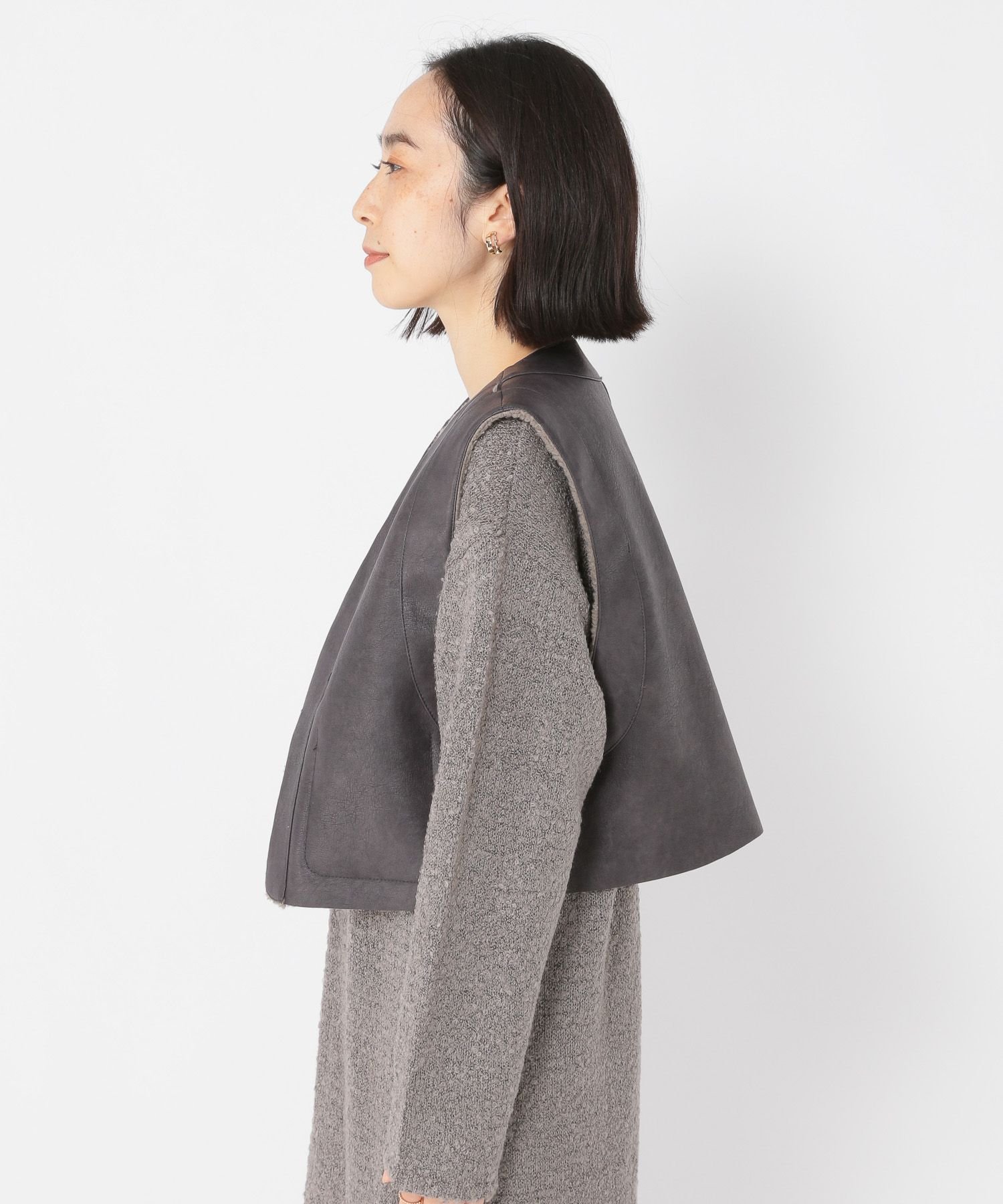 studio CLIP｜リバーシブルショートベスト | Rakuten Fashion(楽天