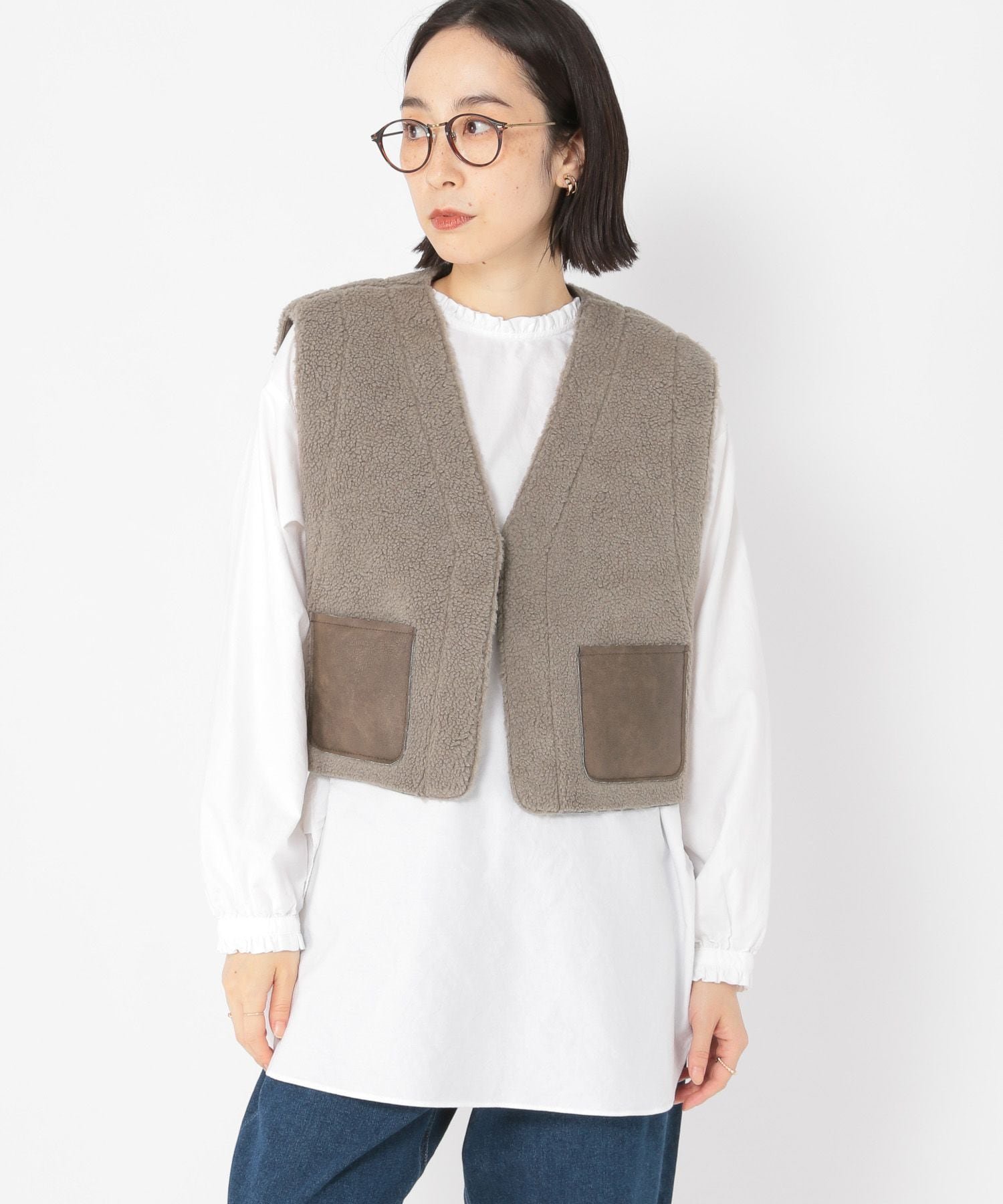 studio CLIP｜リバーシブルショートベスト | Rakuten Fashion(楽天