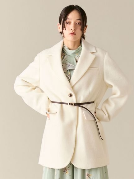 LILY BROWN｜ベルト付きシャギーオーバージャケット | Rakuten Fashion