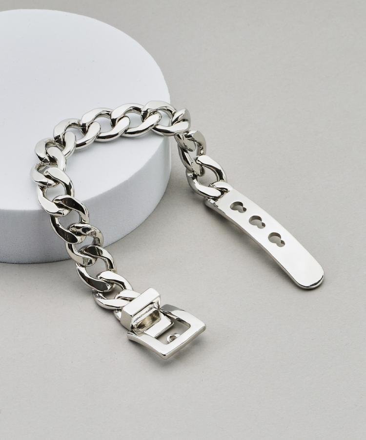 NUMBER (N)INE｜ロゴプレート ホールモチーフ チェーンブレスレット