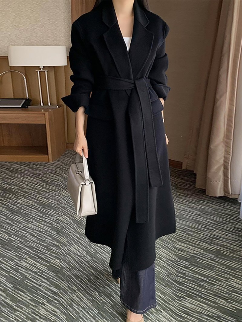 Doux Belle｜ウエストベルト付きロングコート レディース コート