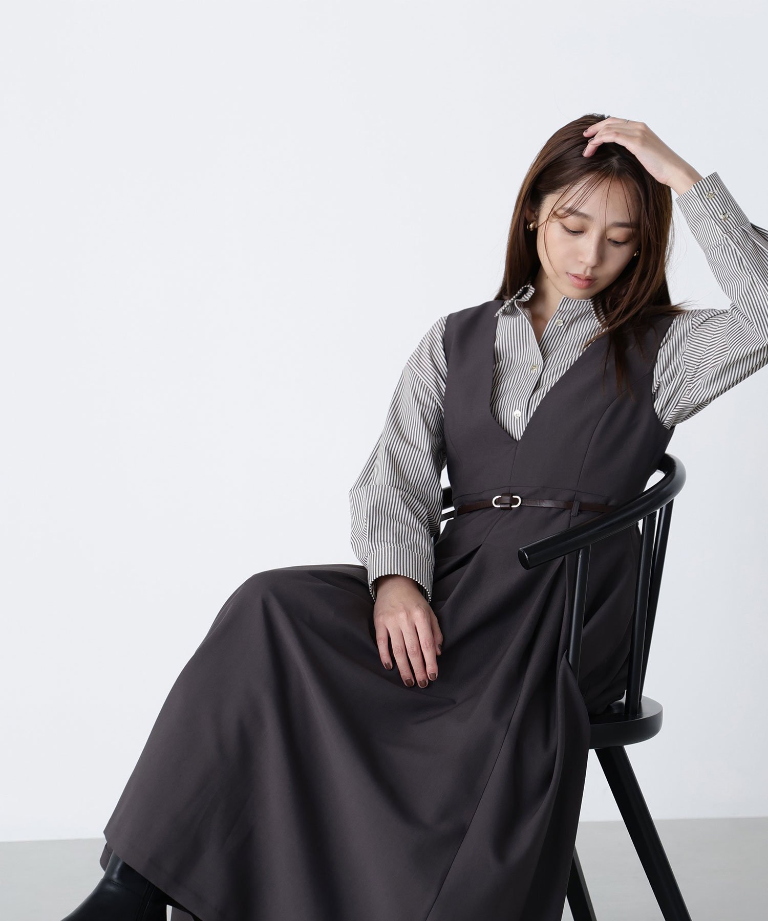 NATURAL BEAUTY BASIC｜ベルテッドタックジャンスカ | Rakuten Fashion