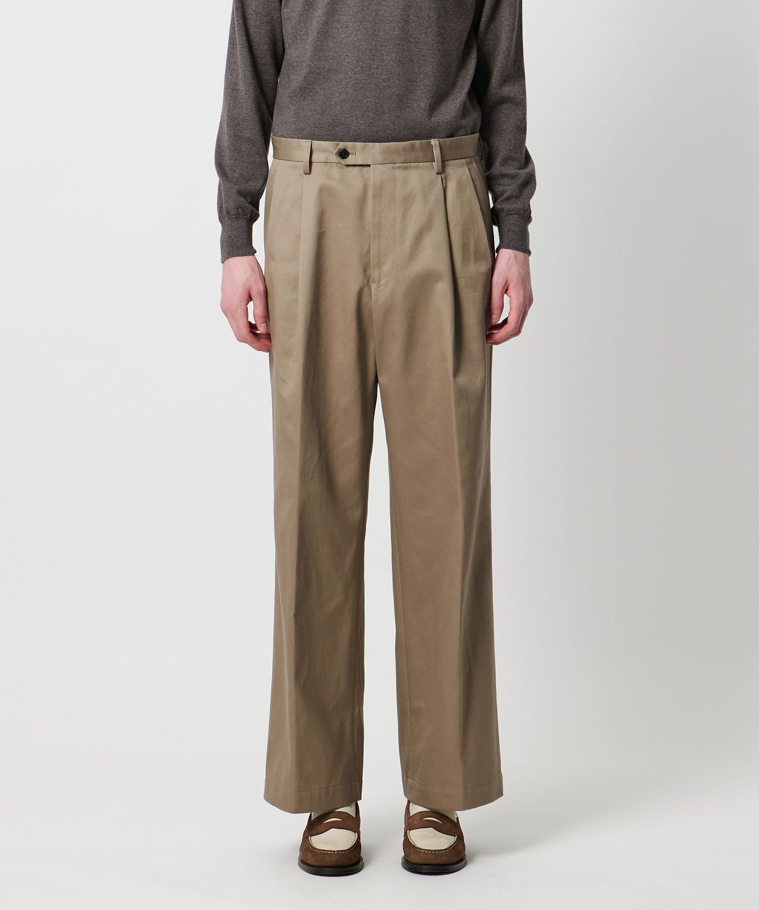 未使用　District 2プリーツ ワイド チノパンツ　Mサイズ UNITED ARROWS｜<District>2プリーツ ワイド チノパンツ | Rakuten