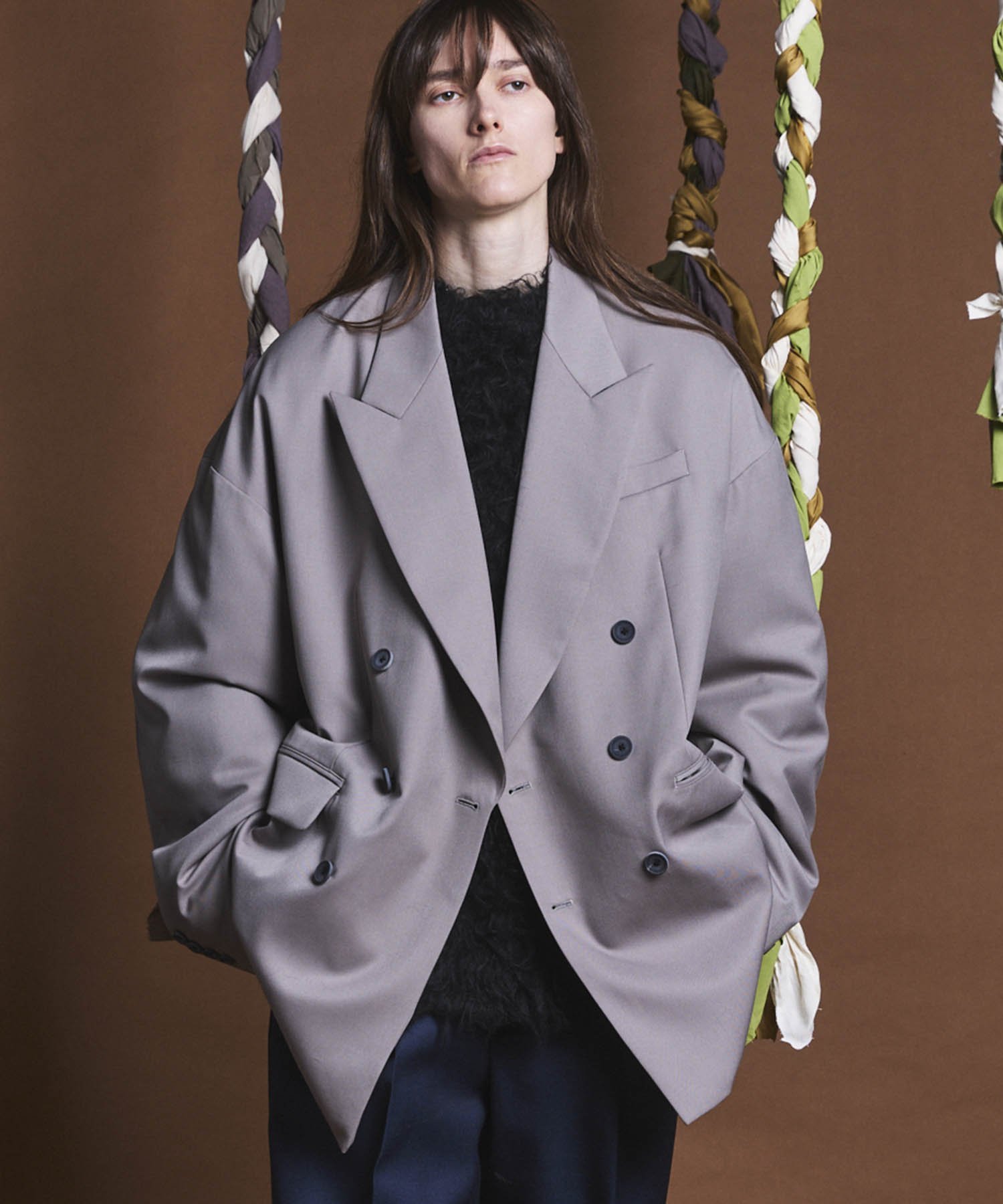 MAISON SPECIAL｜Wool Mix Prime-Over Peaked Lapel Double Tailored