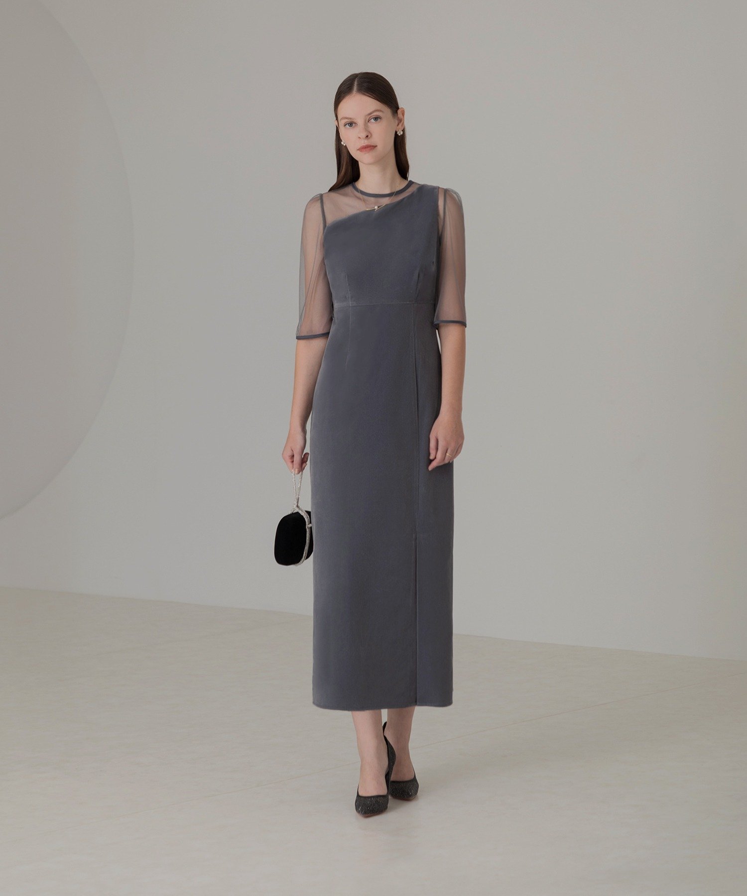 Leja｜LEJA-アシンメトリーティアードフリル3WAYベロアIライン