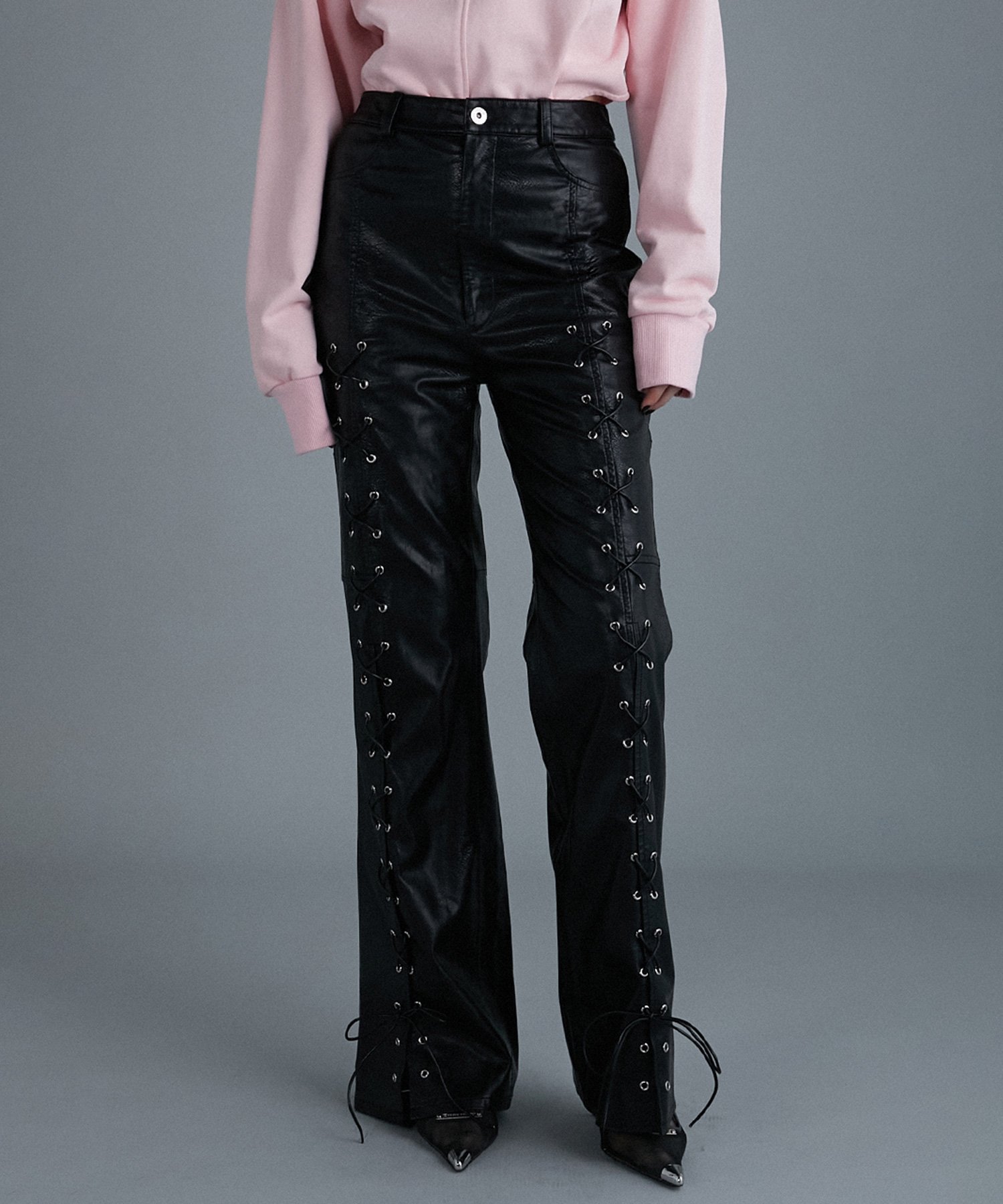 PRANK PROJECT｜レースアップヴィーガンレザーパンツ / Lace-Up Vegan