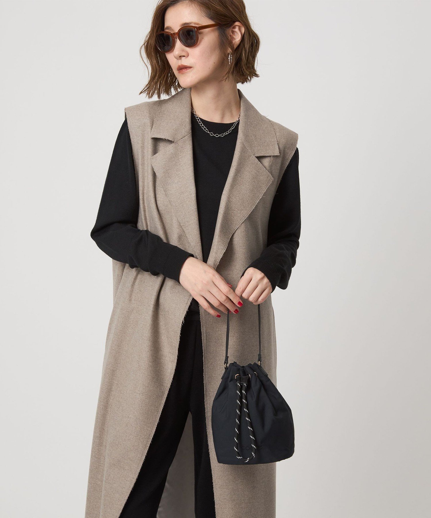 conte ドローストリングバッグ　ブラック conte＞ドローストリング バッグ BLACK