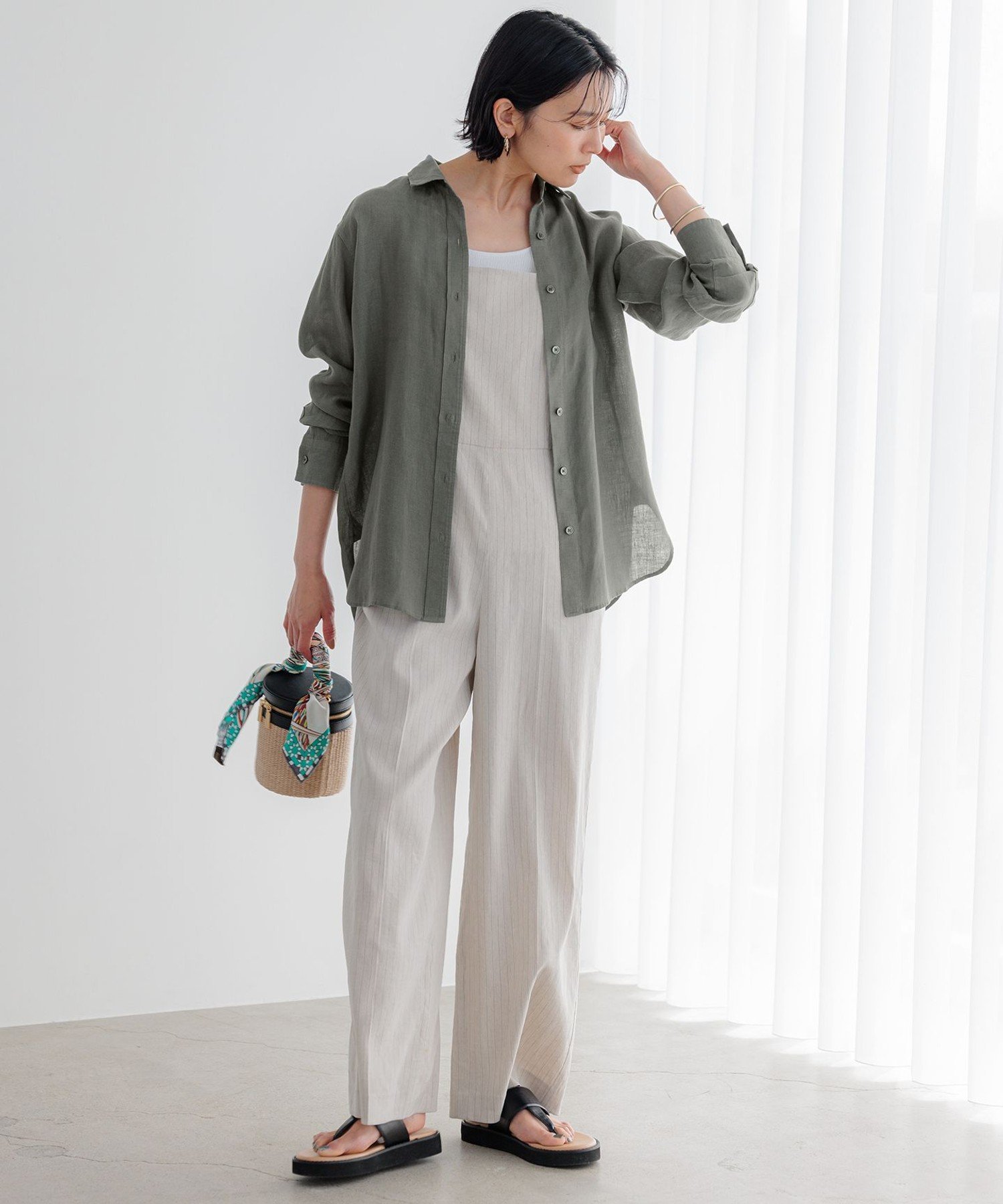 23区｜【CLASSY.6月号掲載/洗える】リネンレーヨンストレッチ