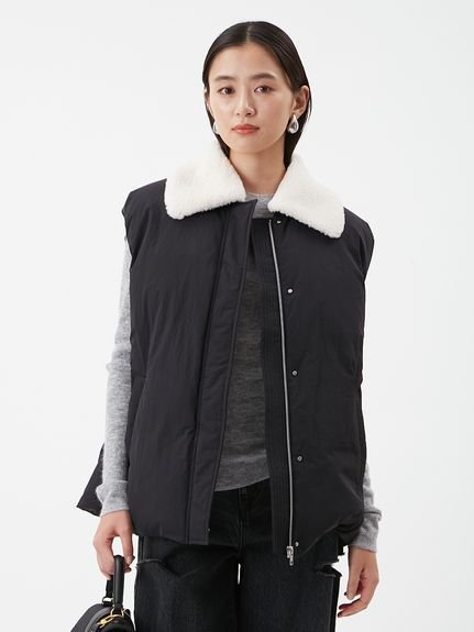 Mila Owen｜ボア衿リサイクルダウンベスト | Rakuten Fashion(楽天