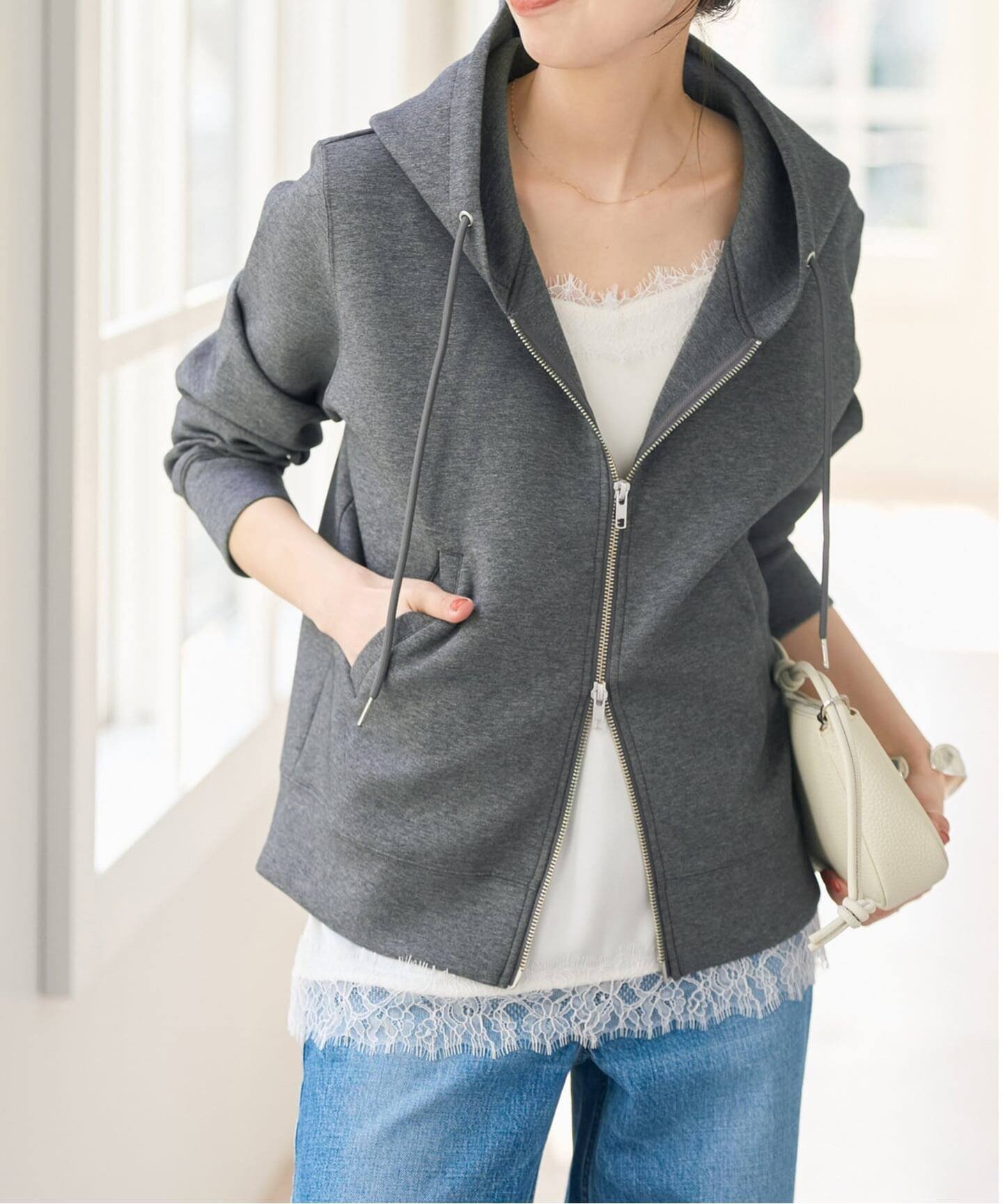 Spick & Span｜《新色有り / 追加》ストレッチジップフードパーカー