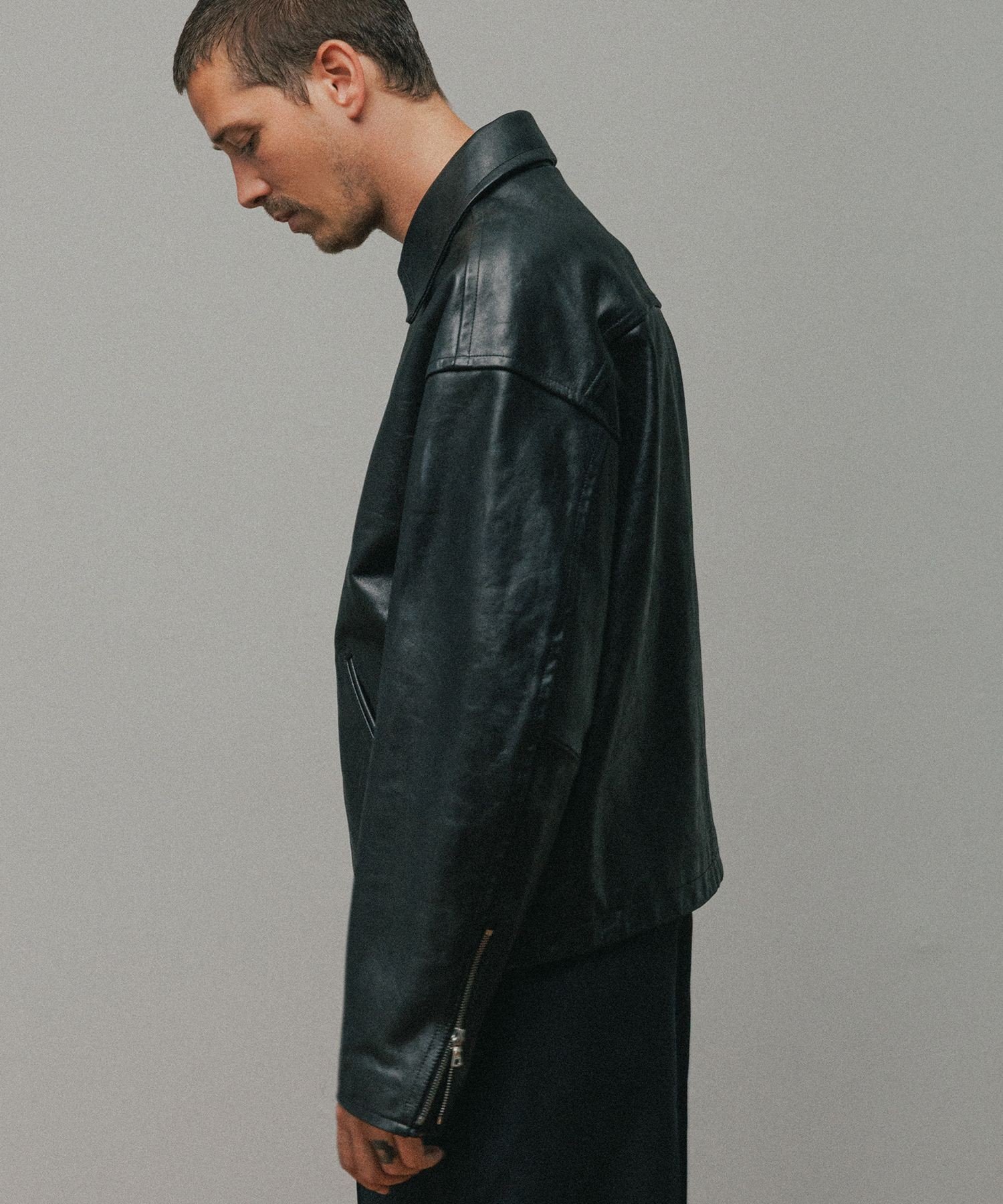 ADAM ET ROPE'｜ラムレザー ジップアップ ブルゾン | Rakuten Fashion