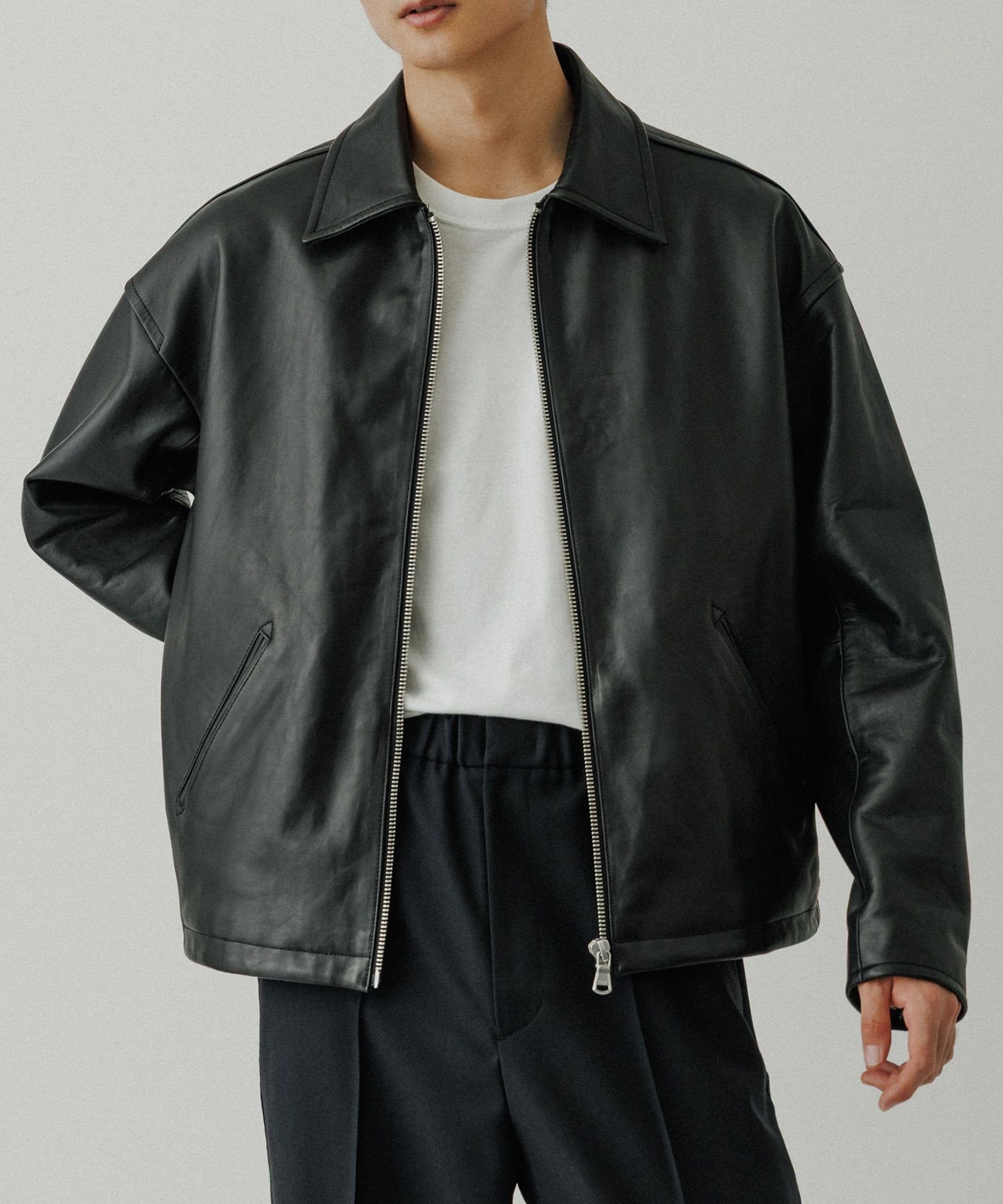 ADAM ET ROPE'｜ラムレザー ジップアップ ブルゾン | Rakuten Fashion