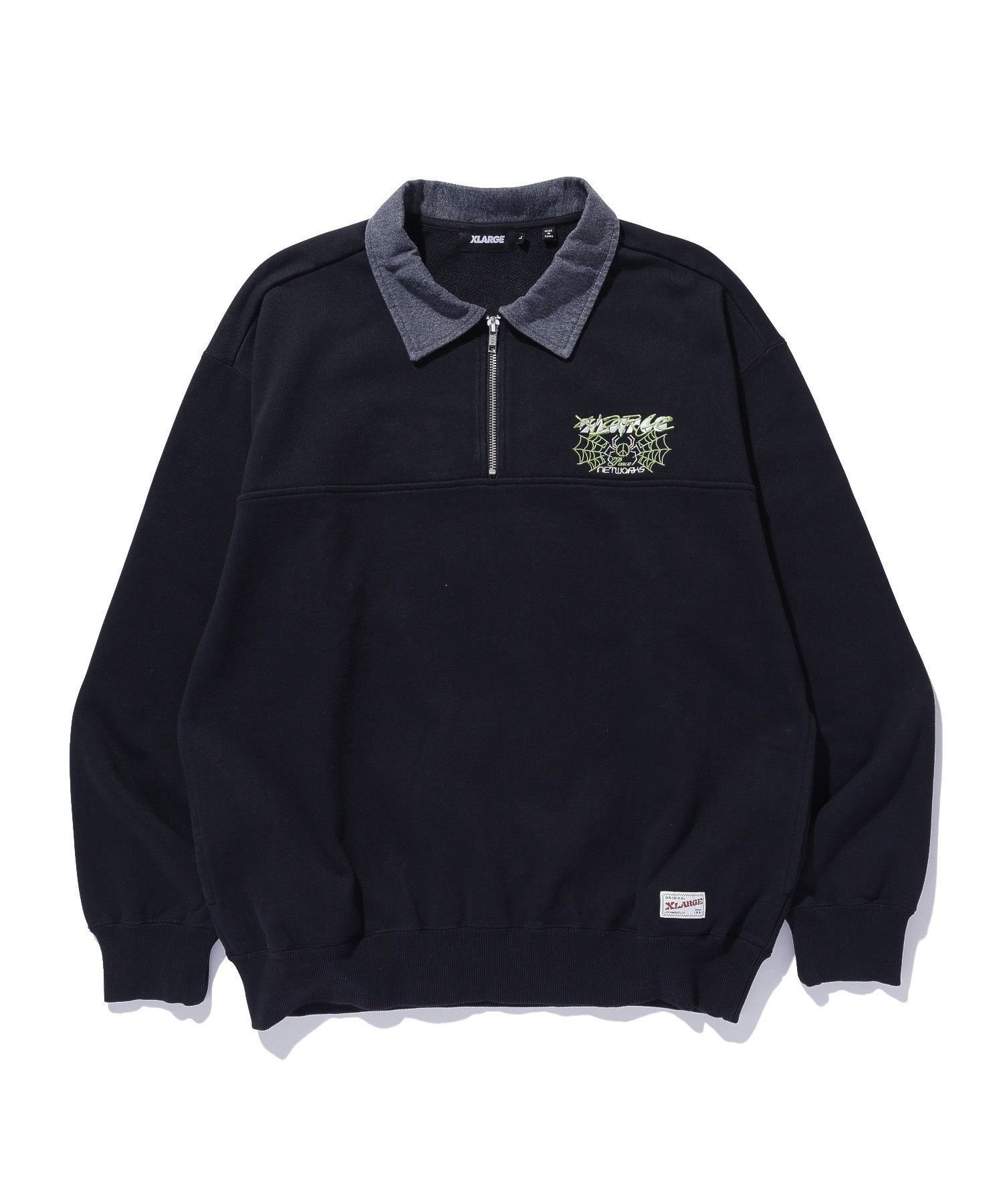 XLARGE｜DENIM COLLAR HALF ZIP SWEATSHIRT | Rakuten Fashion(楽天