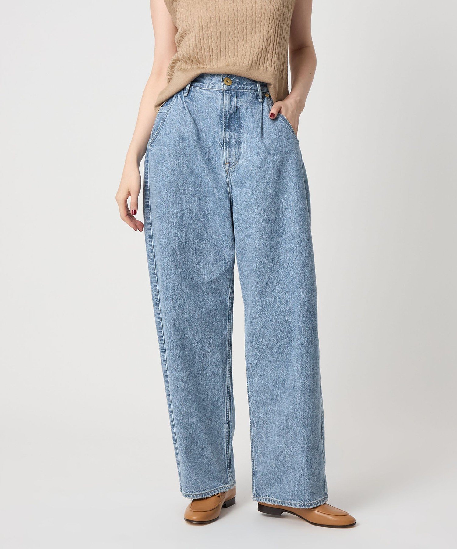 新品upper hights for conte UN 24 タックデニムパンツ UNITED ARROWS｜【別注】<upper hights for conte>タックデニムパンツ