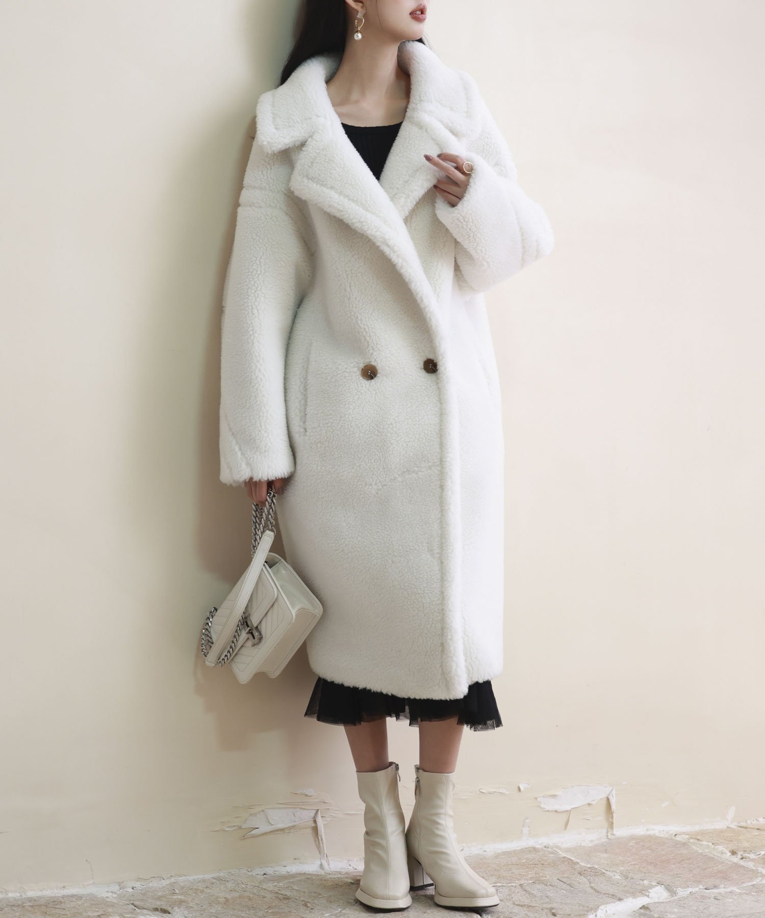 SAISON DE PAPILLON｜モコモコきれいめロングボアコート | Rakuten